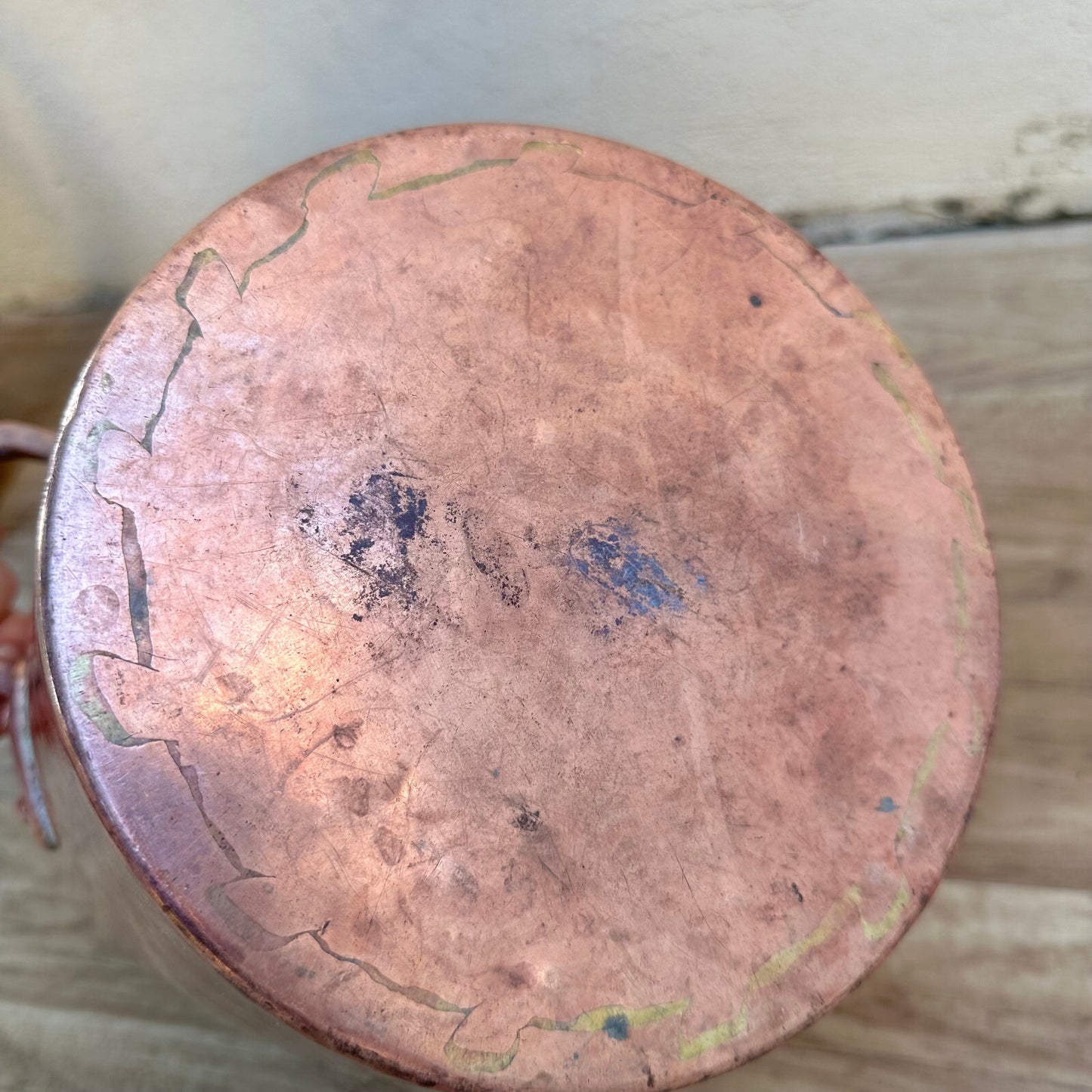 Antique French Farmhouse Copper Bucket Dovetailed 1308255*