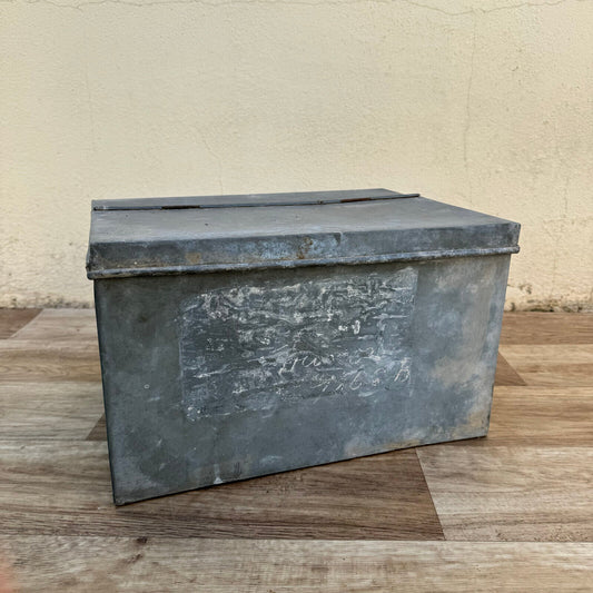 Vintage 1950's galvanized Metal Utility Storage Case Toolbox Tackle Box 1206244 - Fleamarketfrance