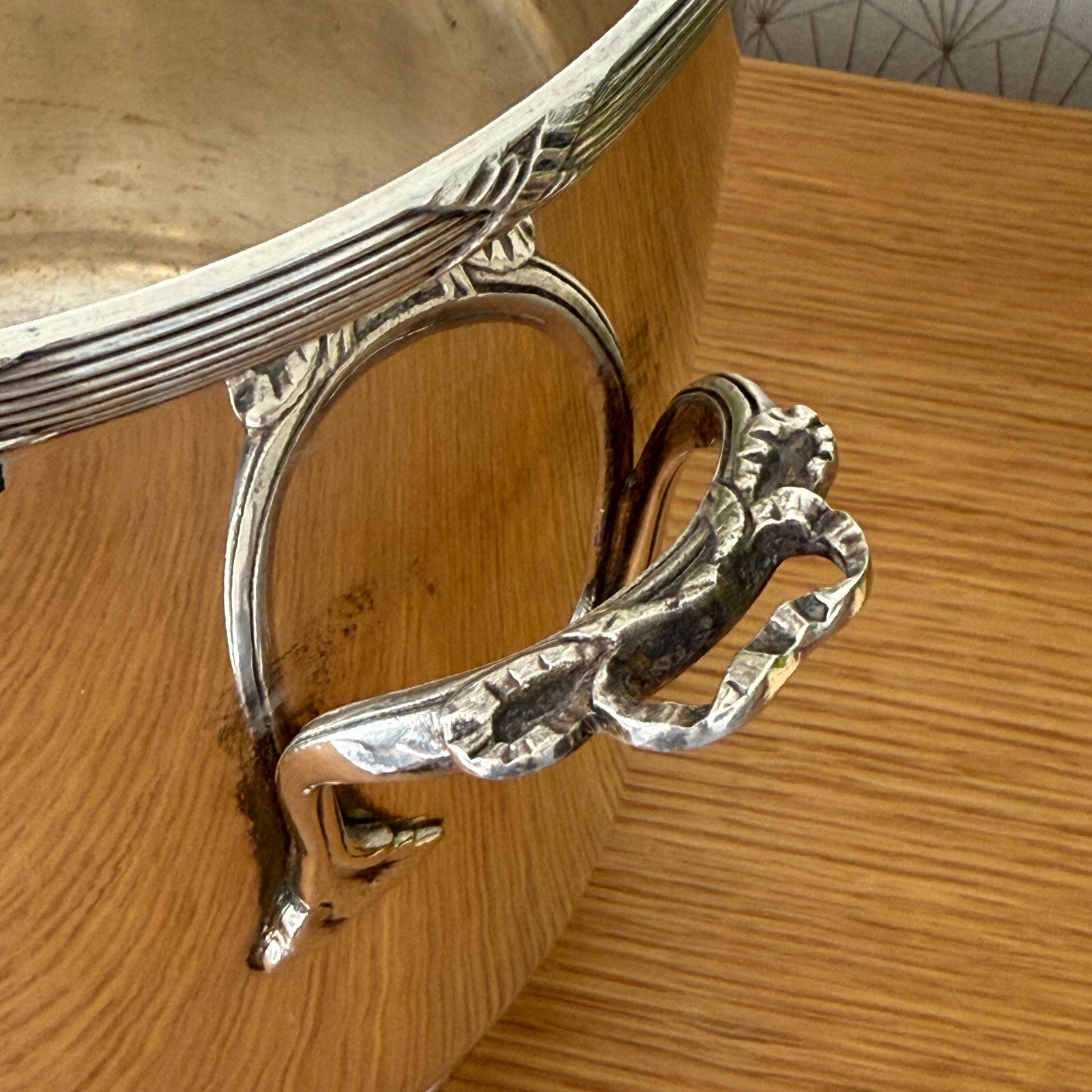 French Silver Plated Ice Bucket Champagne Cooler Ornate Handles 090426 Unbranded