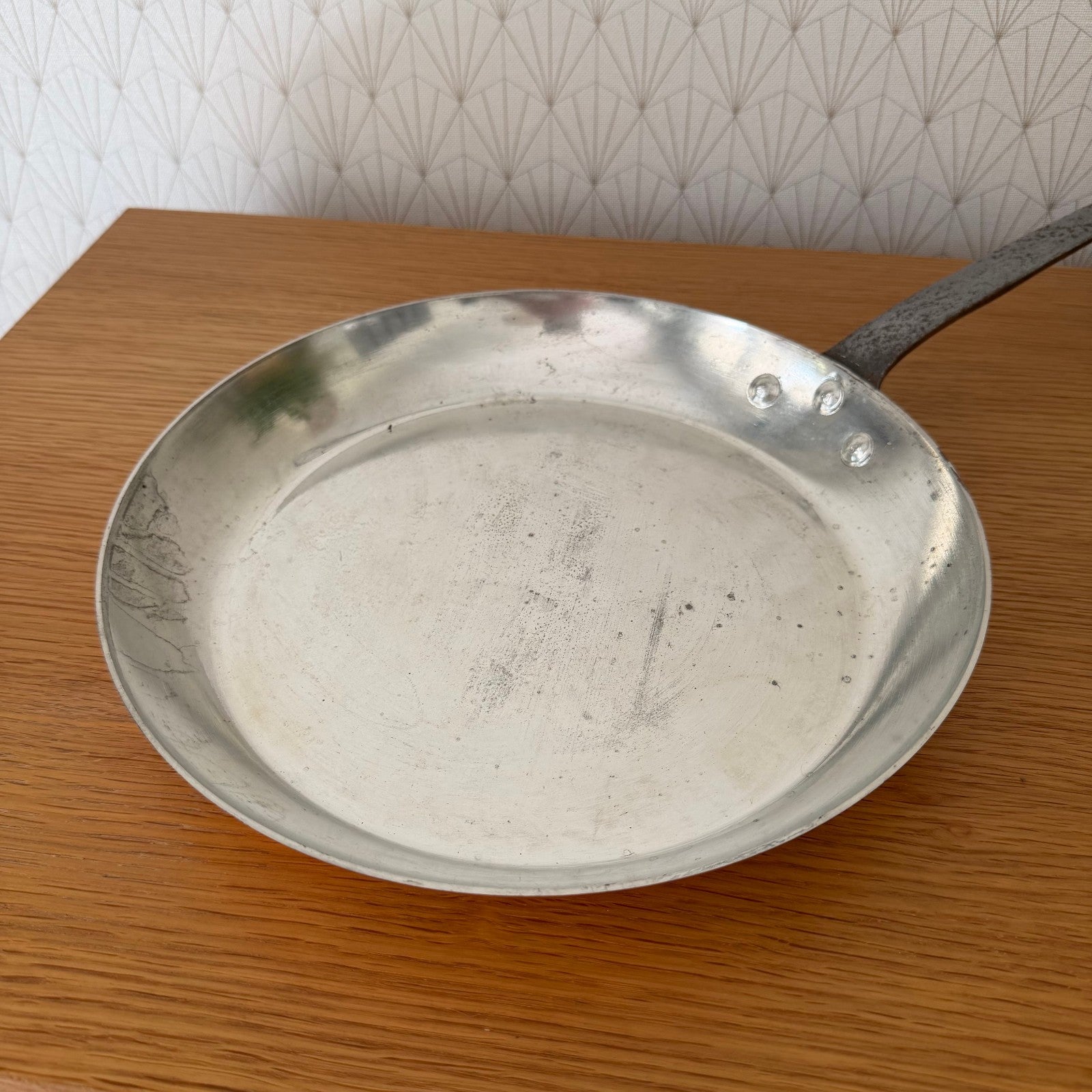 French Copper Frying Pan Villedieu Tin Lined Professional Cookware 0810255 Unbranded