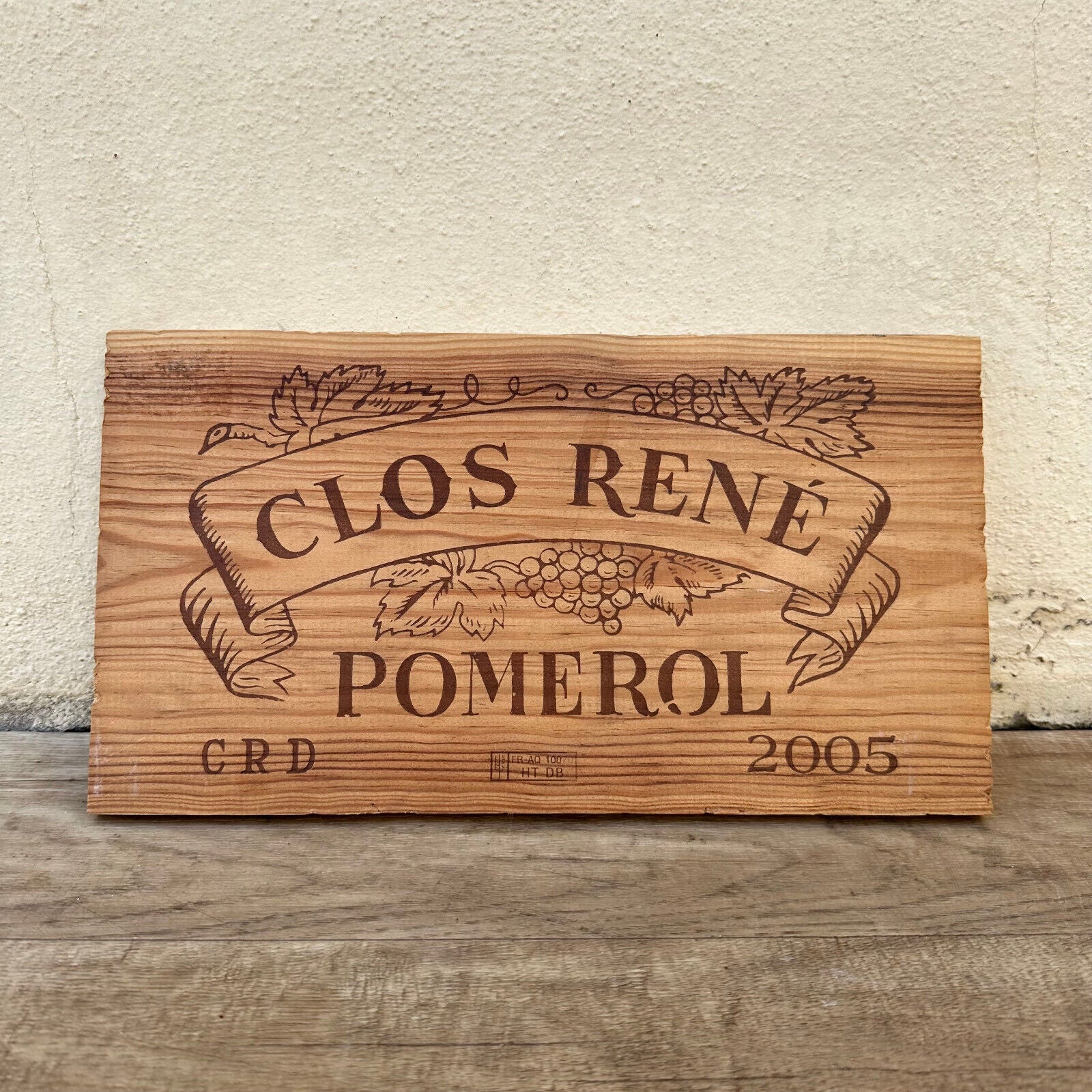 Wine Wood Crate Box Panel Antique Vintage French wall sign POMEROL 1906234 - Fleamarketfrance