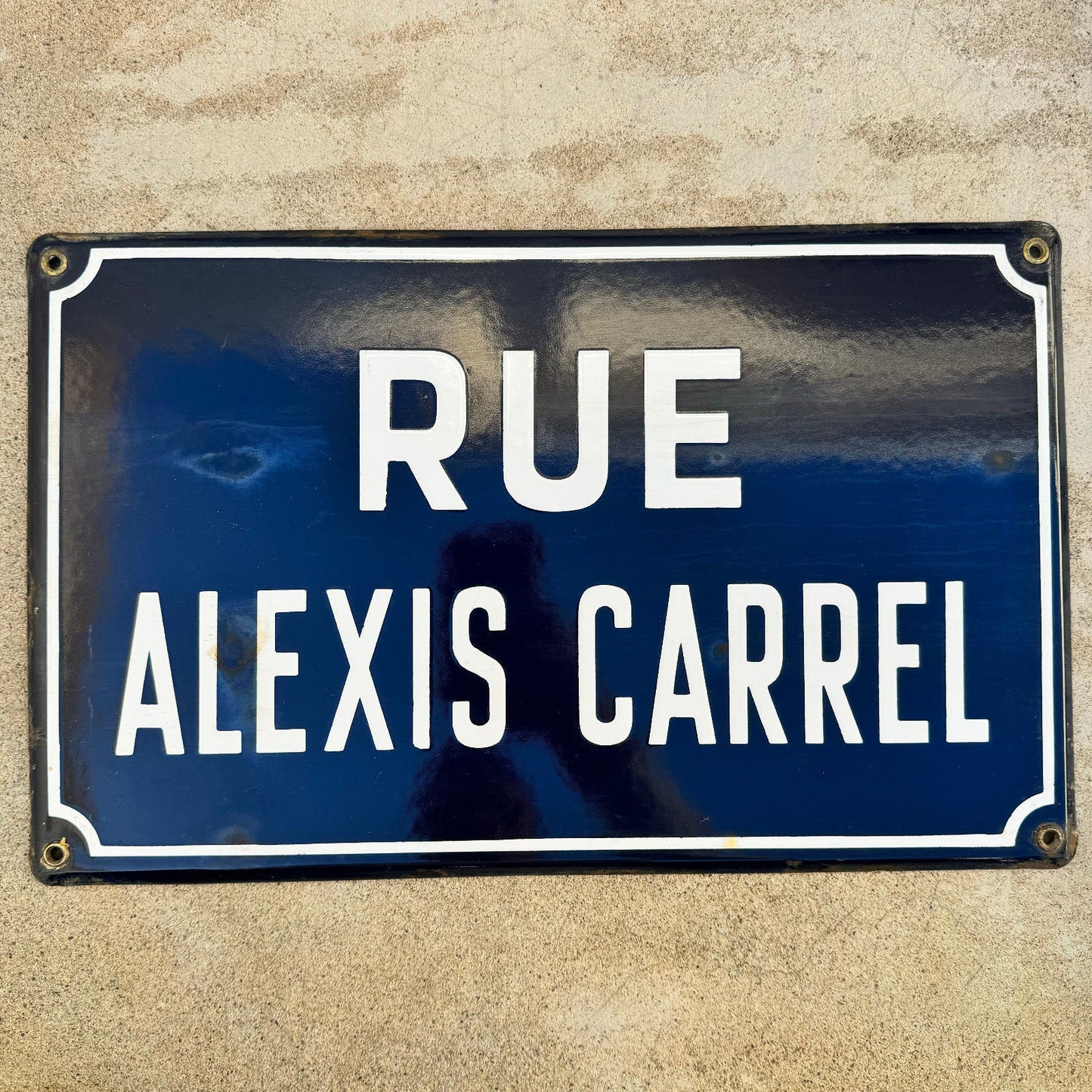 Vintage French Street Sign Rue Alexis Carrel Blue Enamel Metal 13042423 Fleamarketfrance