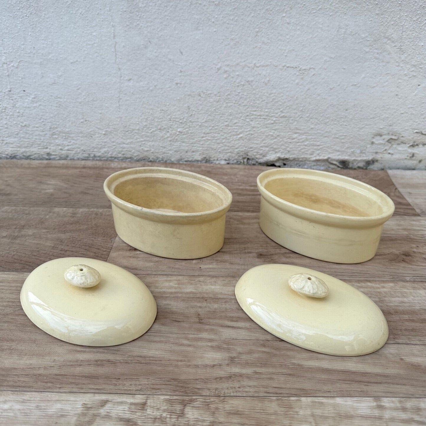 Vintage FRENCH DIGOING SARREGUEMINES  set of 2 mini TERRINE 13022312 - Fleamarketfrance