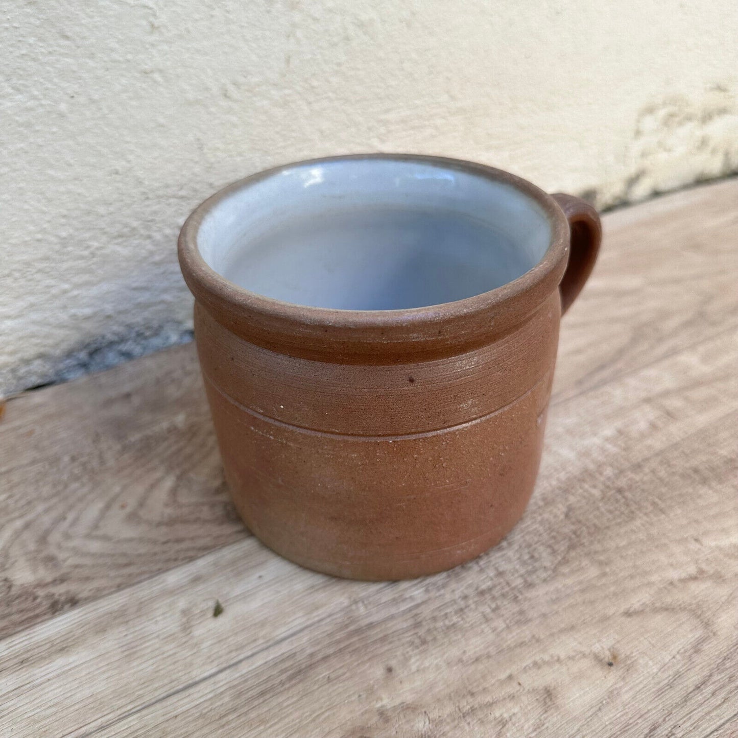 FRENCH VINTAGE confit jug mug cup glazed brown 01112320 - Fleamarketfrance