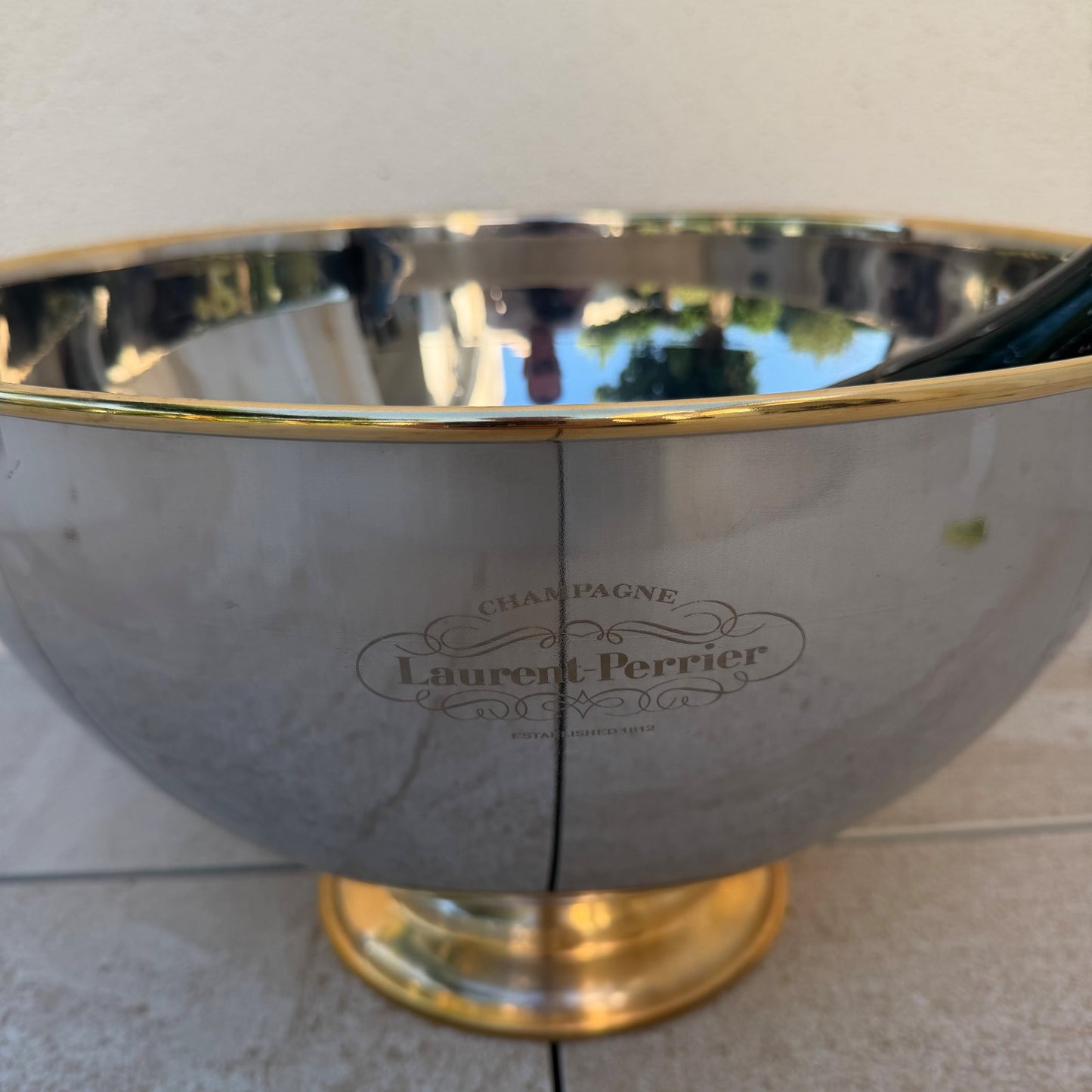 Laurent Perrier Champagne Ice Bucket French Stainless Steel Cooler 1506261 Laurent-Perrier
