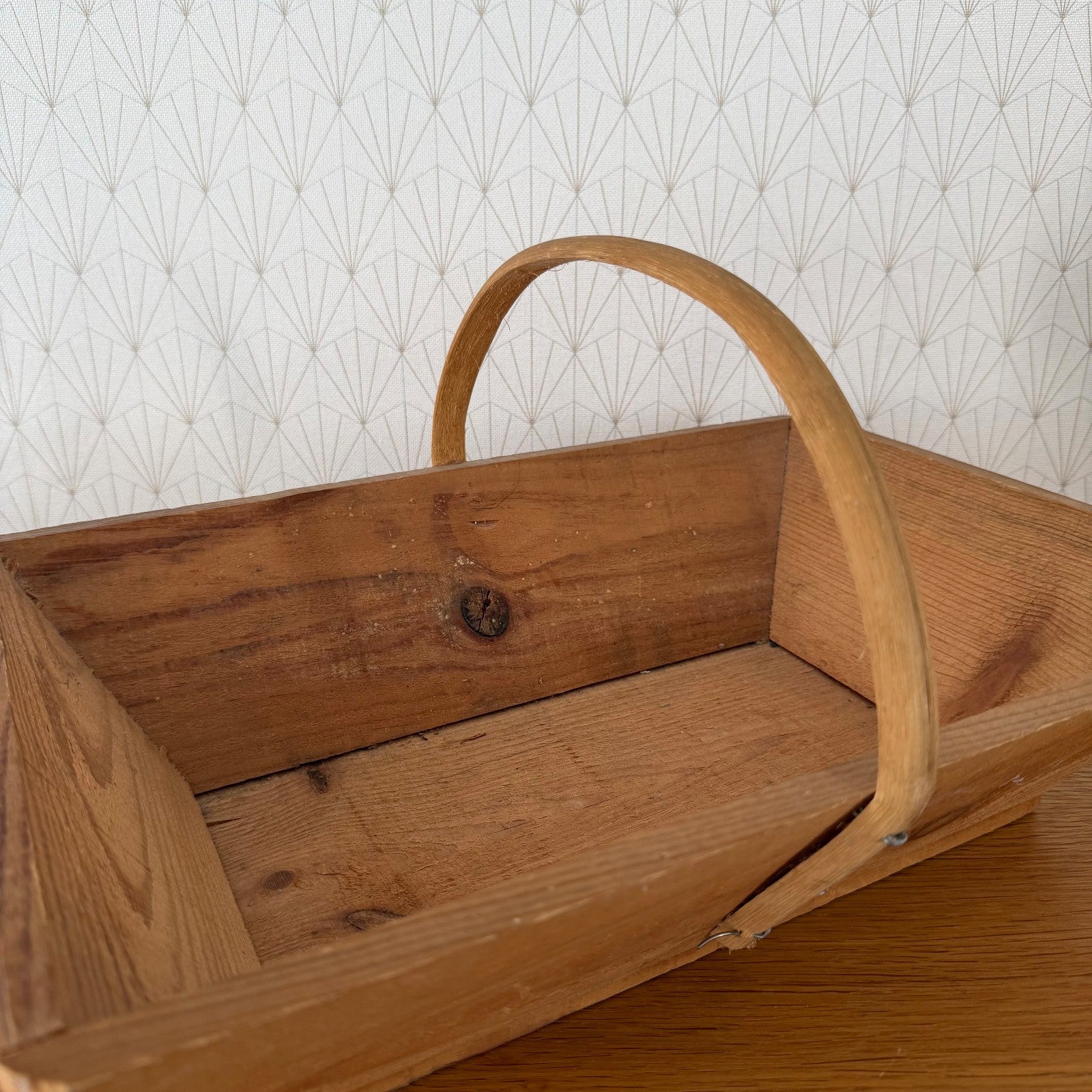 French Harvest Basket Vintage Wooden Market Gathering Trug Rustic 0302264 Fleamarketfrance