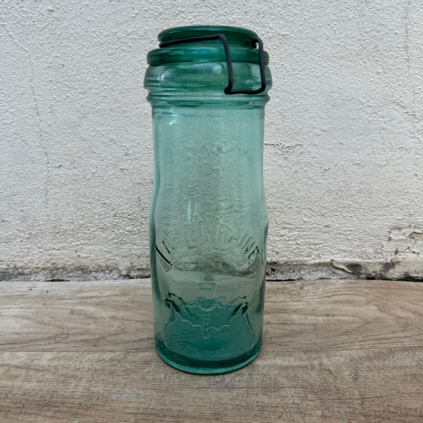 Old bottle preserve La Lorraine jar glass stopper 9 1/4" 3006244 - Fleamarketfrance