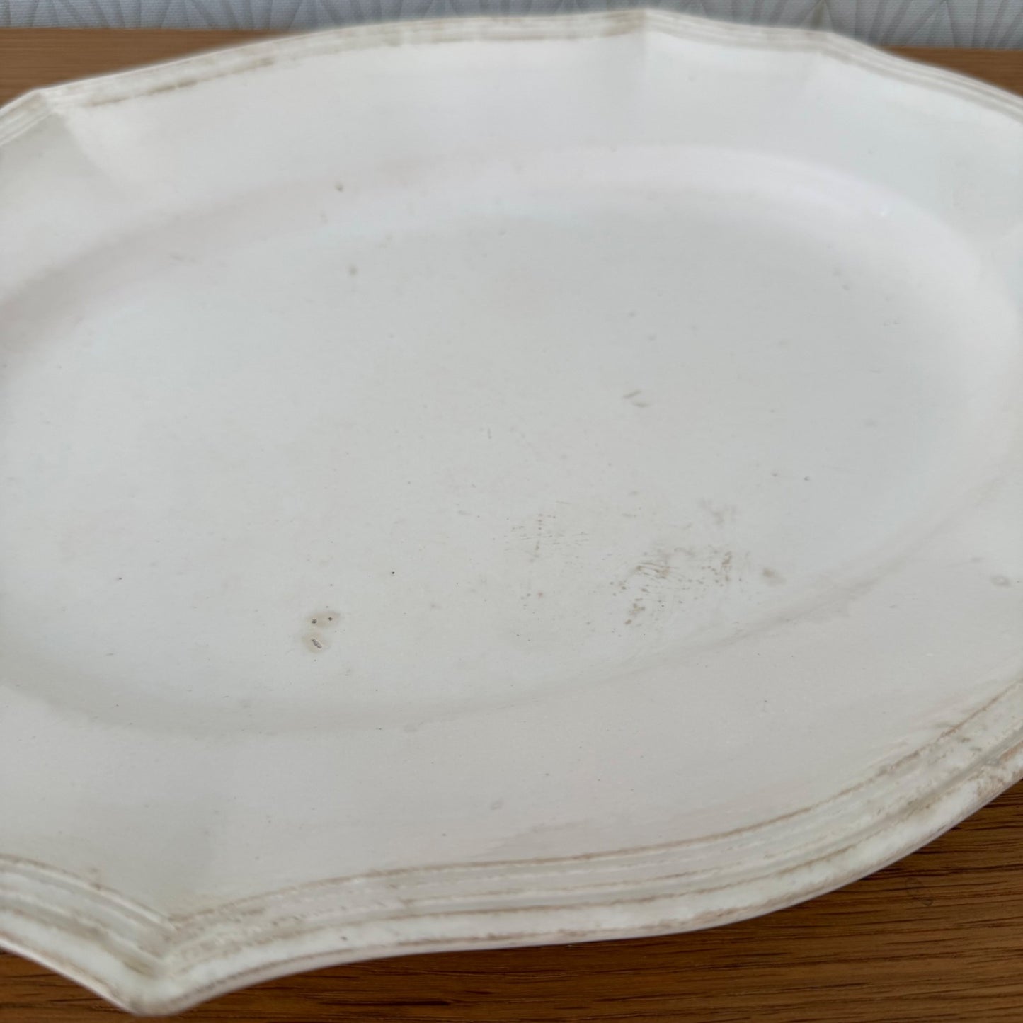 French Ironstone Oval Platter White Serving Dish Antique 04092628
