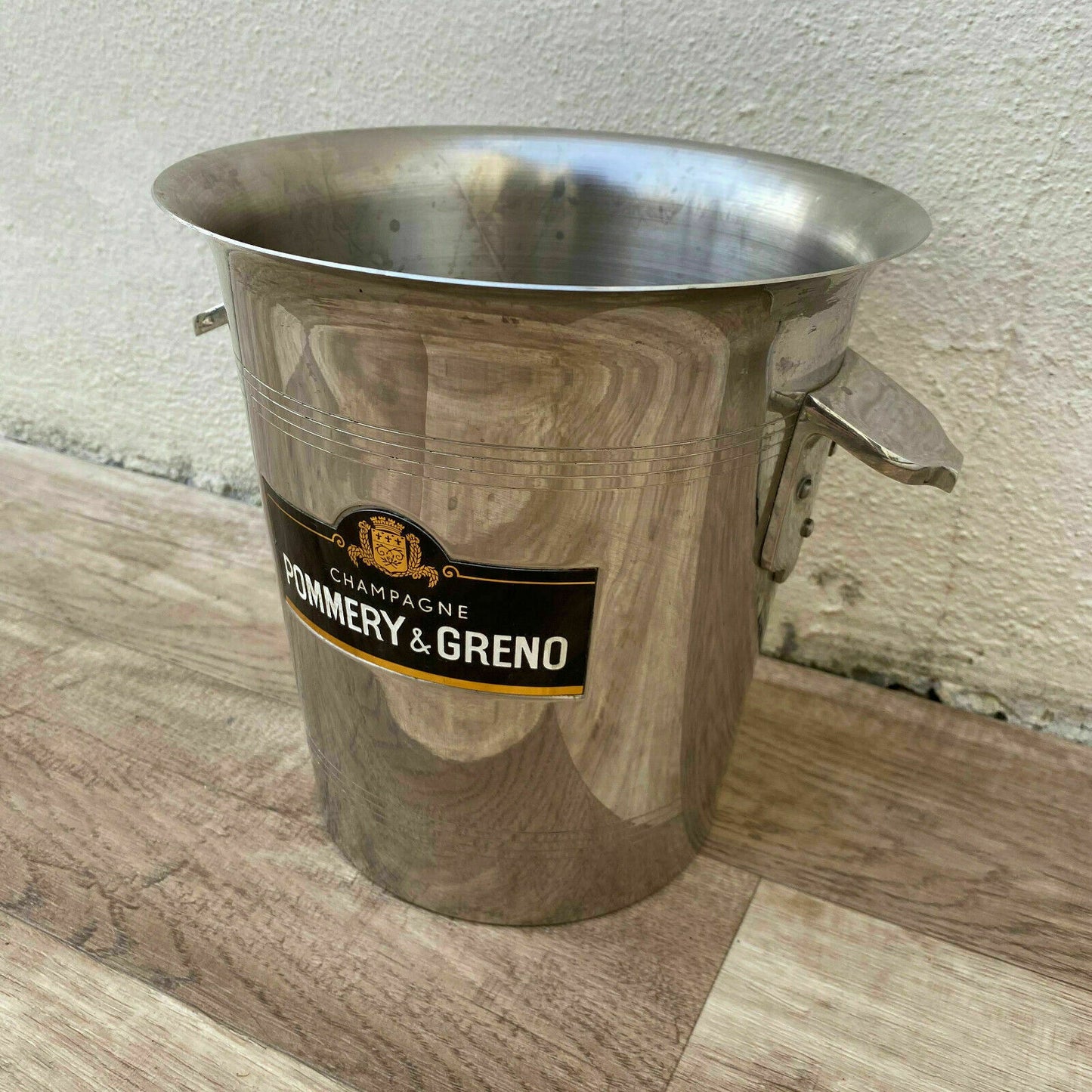 Vintage French Pommery Champagne Ice Bucket Stainless Steel Cooler 30032014 Fleamarketfrance