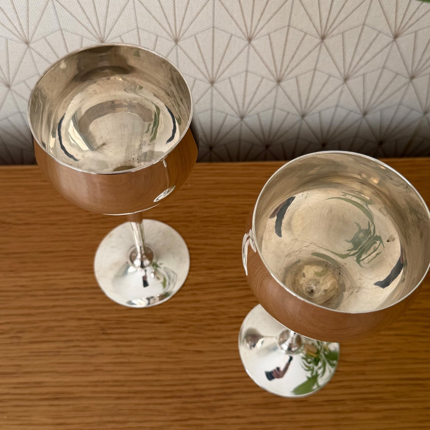 Vintage french silverplate champagne glasses 1305261 Unbranded