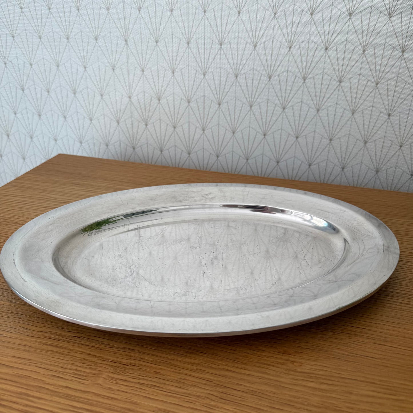 Vintage Christofle Silver Plated Oval Serving Tray French Paris 0905252 Christofle
