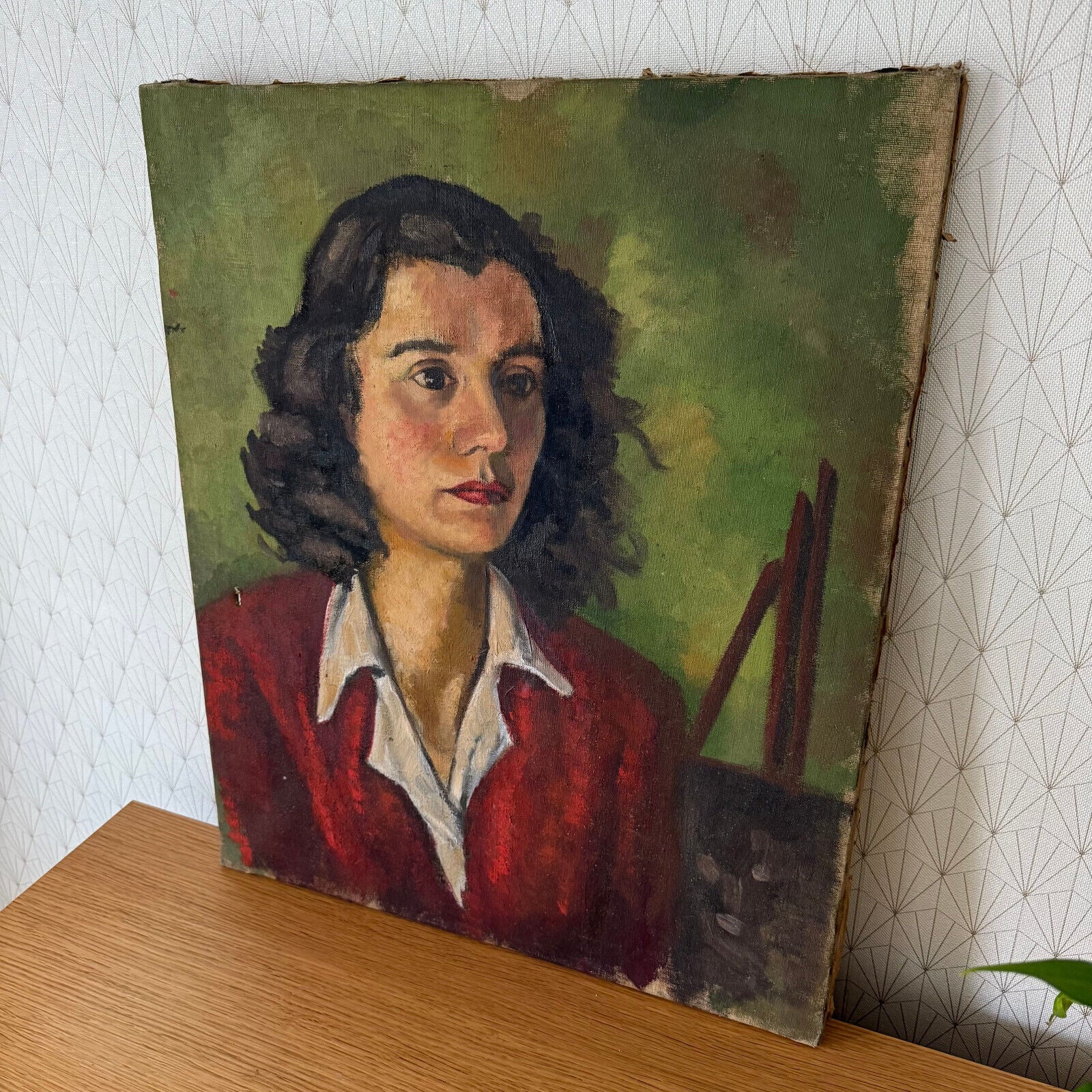 VINTAGE FRENCH OIL PAINTING  Woman Portrait  0803251 - Fleamarketfrance