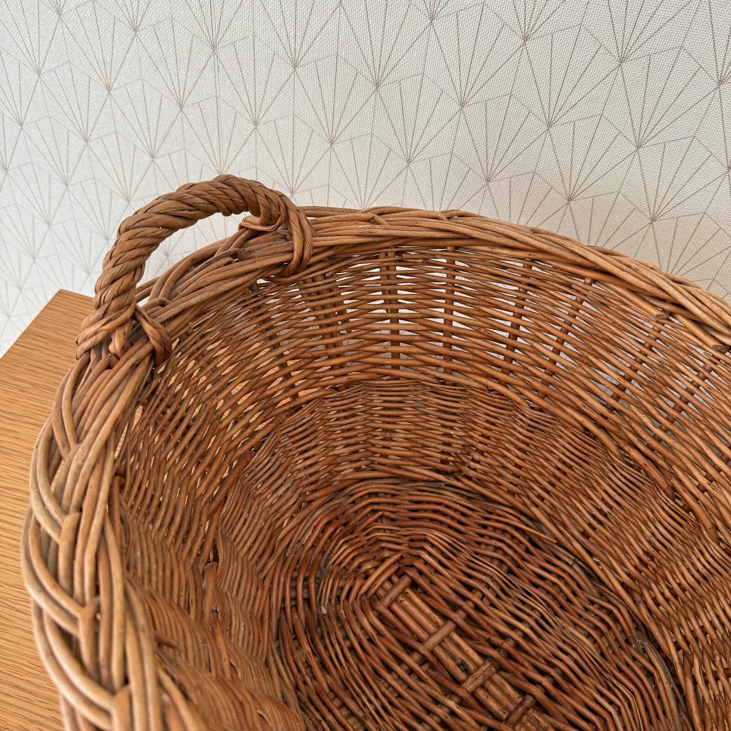 French Wicker Basket Vintage Rattan Laundry Storage Handles 1102252 Unbranded