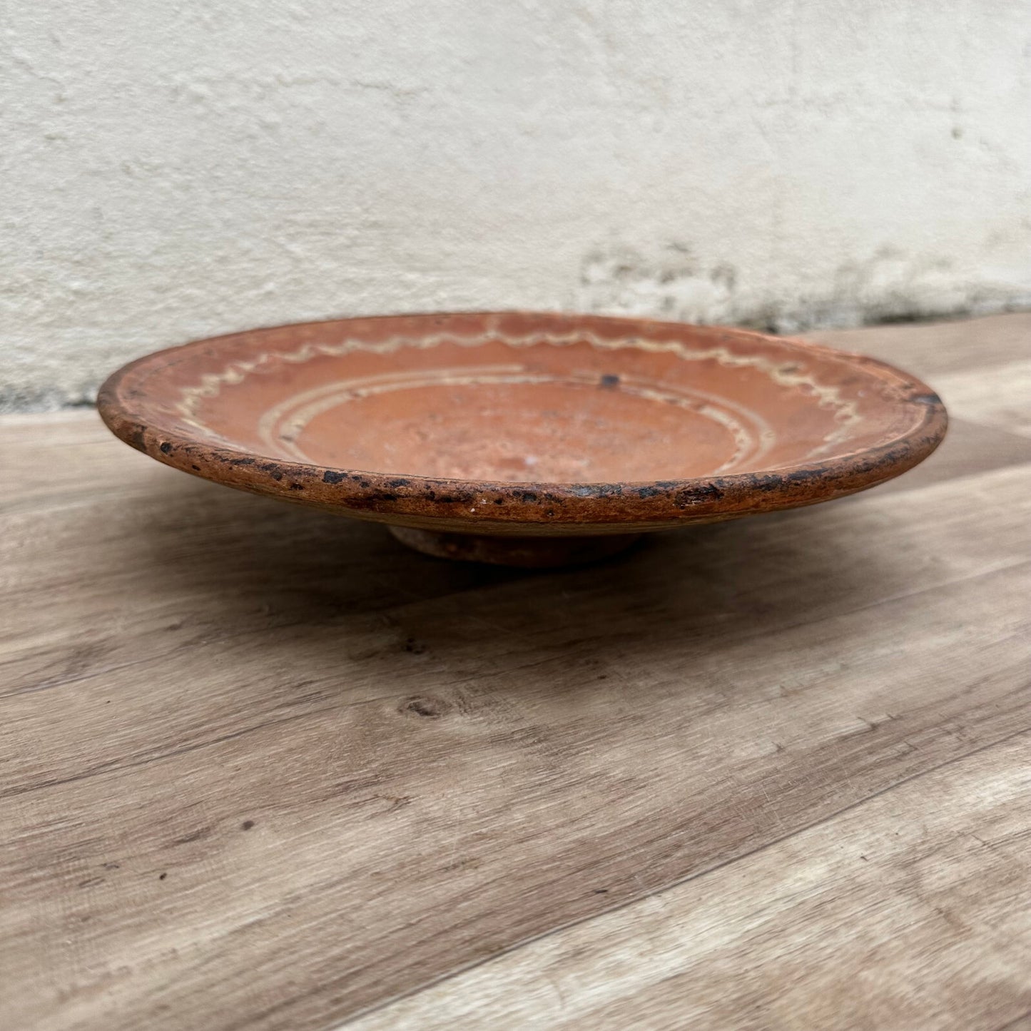 Antique French Pottery Omelette Turner Plate Provence Terracotta 1611237 Unmarked