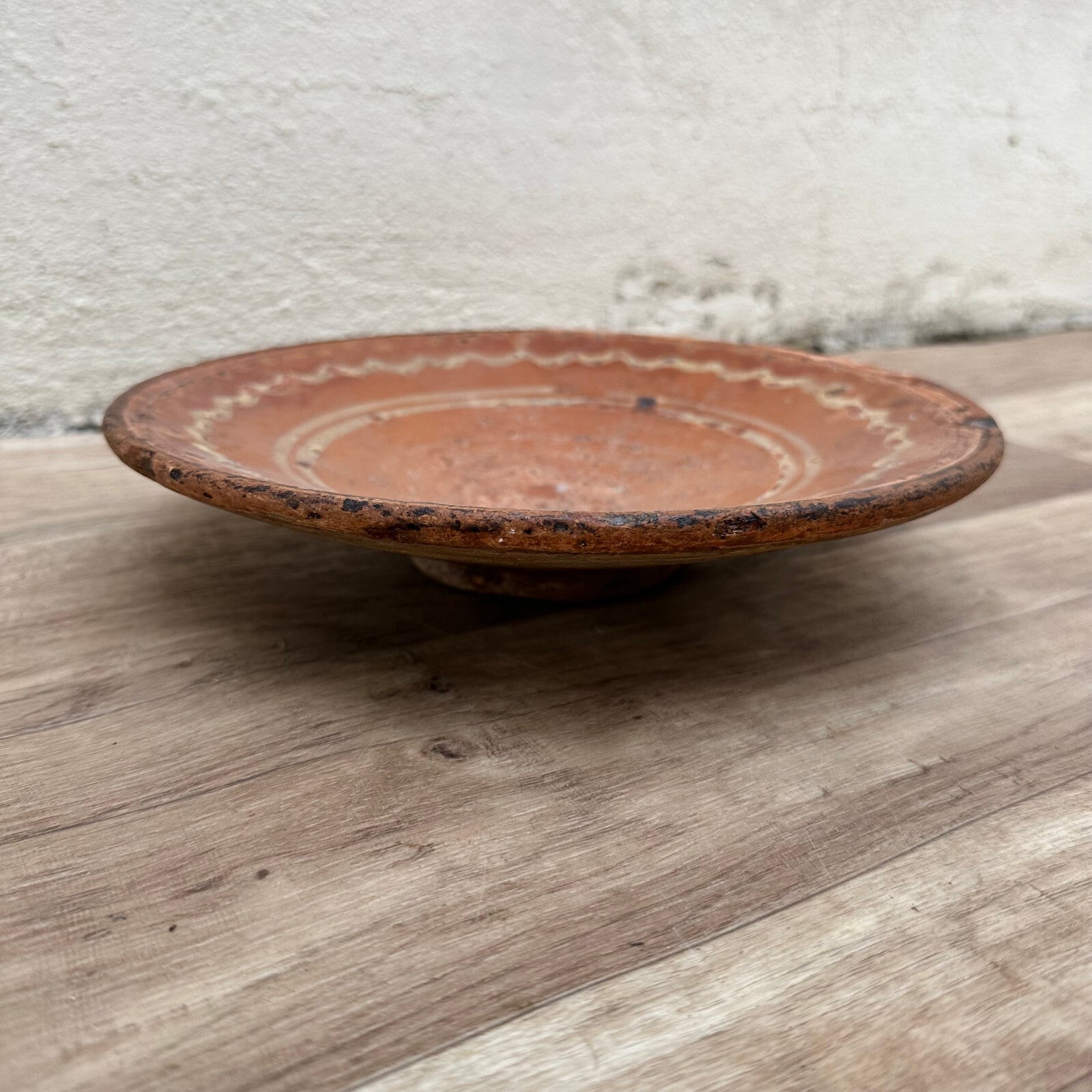 Antique French Pottery Omelette Turner Plate Provence Terracotta 1611237 Unmarked