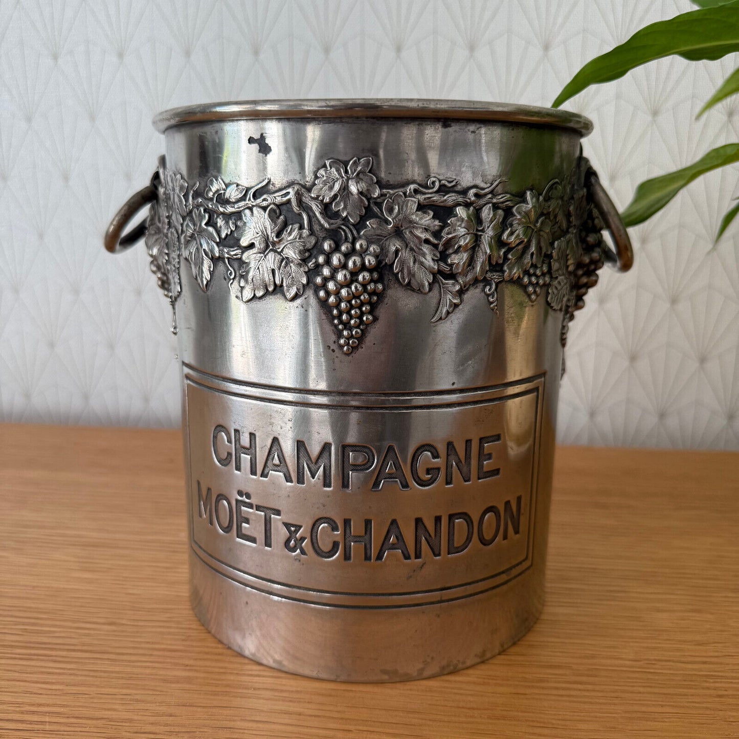 Vintage French Champagne French Ice Bucket Cooler France MOET Silverplate0904253