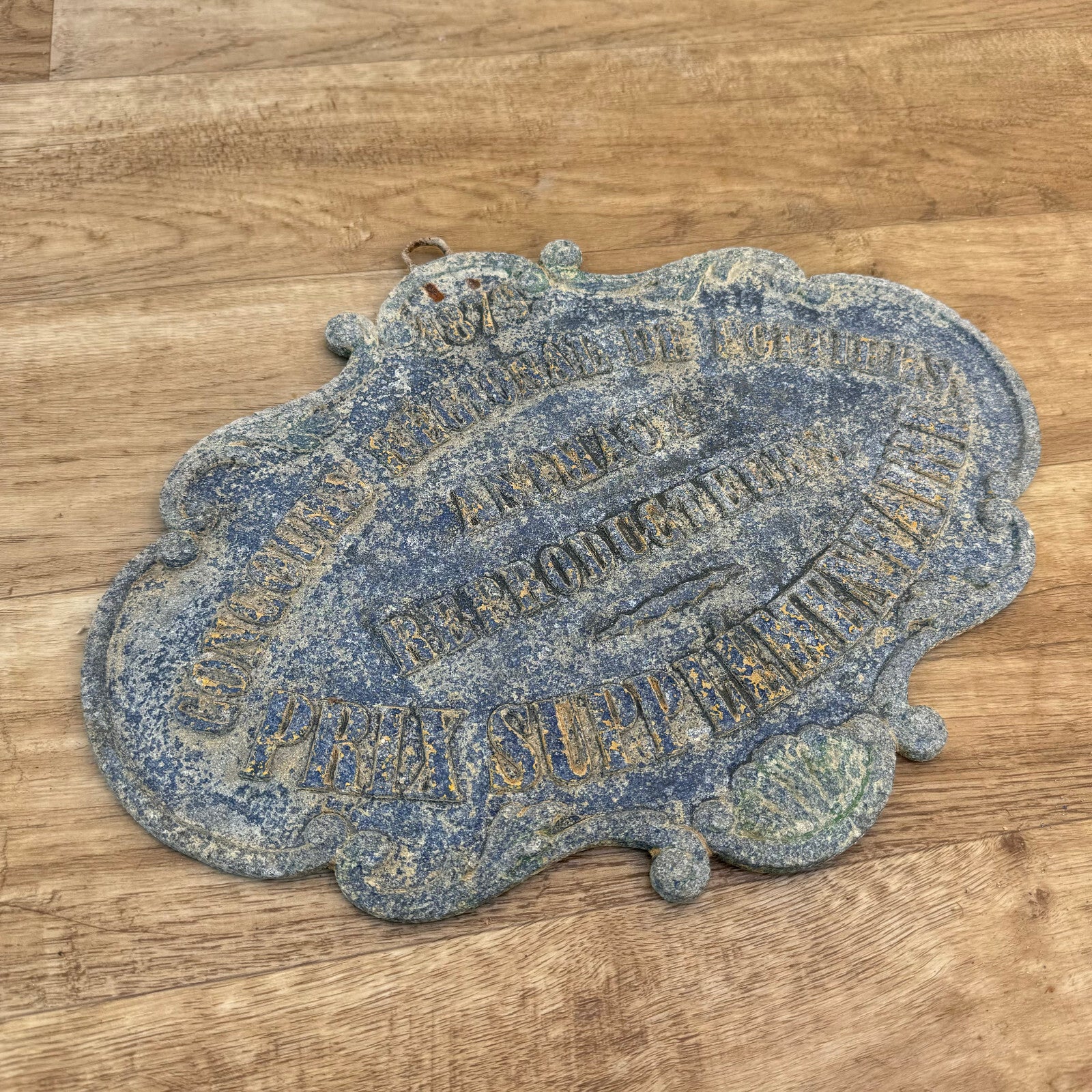 French Vintage Agricultural Prize Plaque Trophy 1879 Farm Medal 2507246 Fleamarketfrance