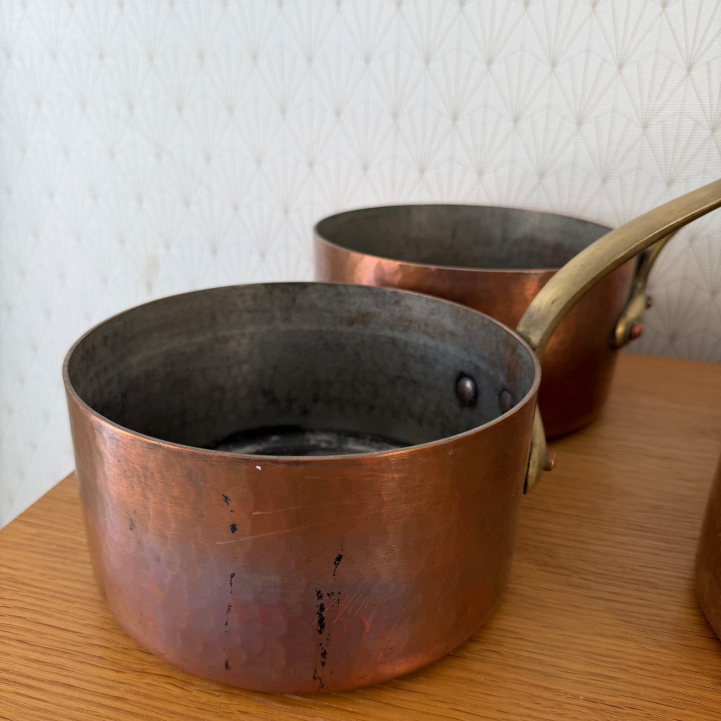 Vintage French Copper Pan Set Dehillerin Paris Tin Lined 4 Pans 2905263 DEHILLERIN