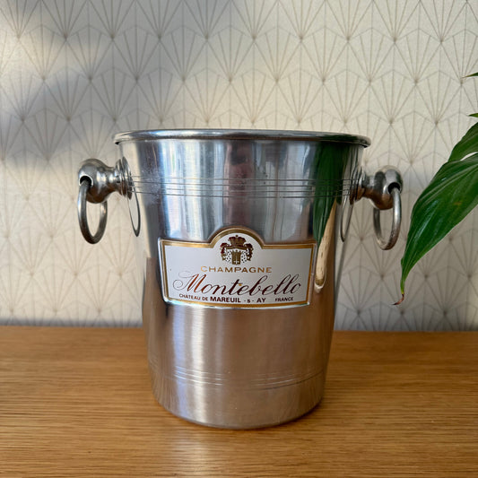 French Champagne Ice Bucket Montebello Mareuil Vintage Aluminum 0708243 Montebello