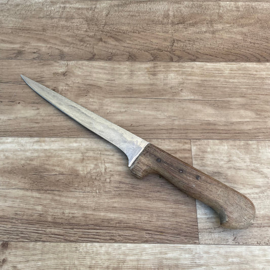 French Vintage Fillet Knife Wood Handle Kitchen Cutlery 14" 2303258 Unbranded