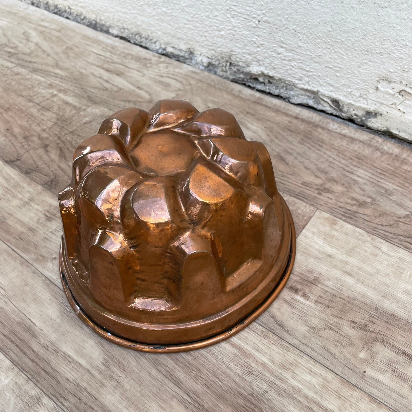 French Copper Bundt Cake Mold Vintage Jelly Pan 20cm 8" Fluted 16092410 Fleamarketfrance