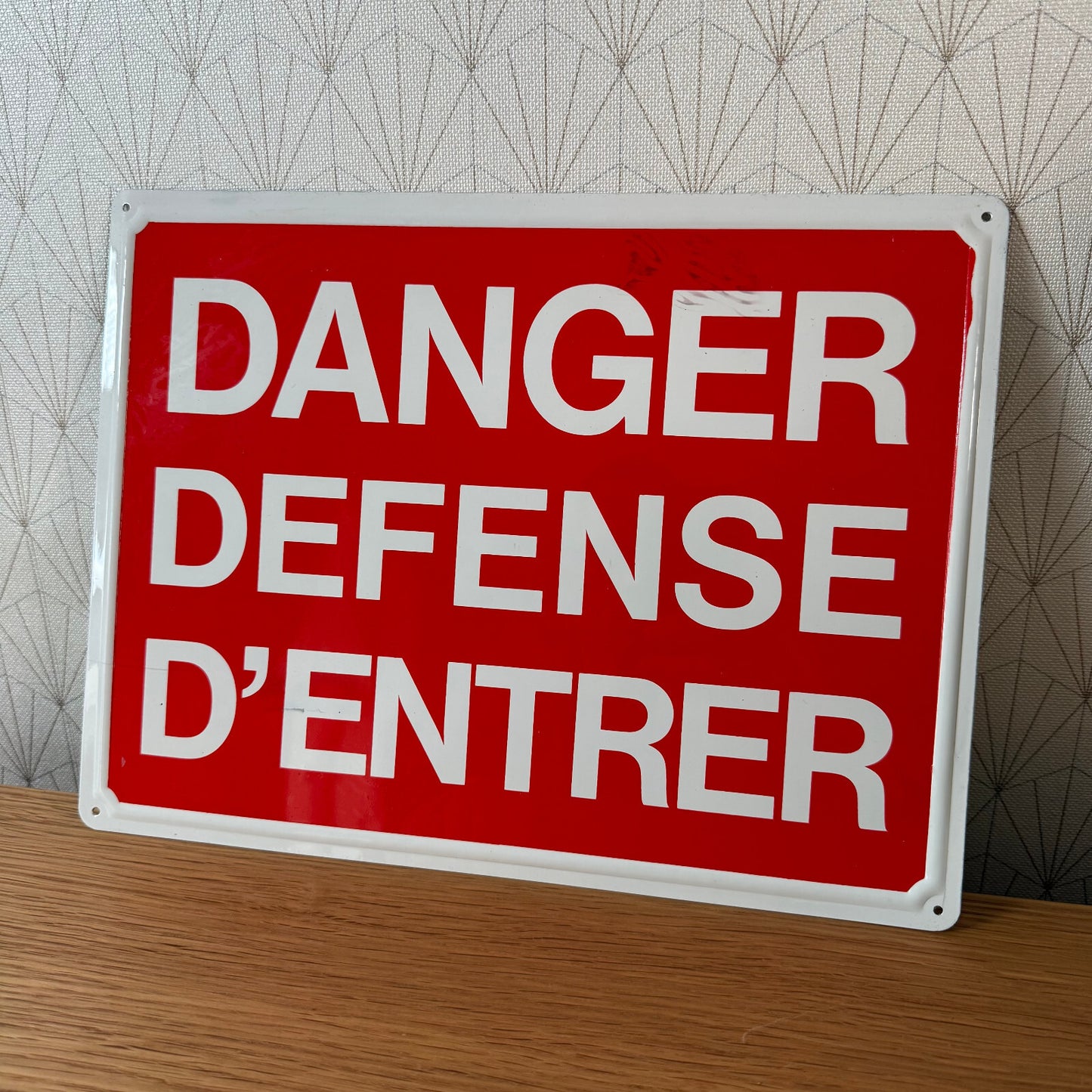 French Danger Sign Vintage Metal Defense D Entrer Red Plaque 2212247 Fleamarketfrance
