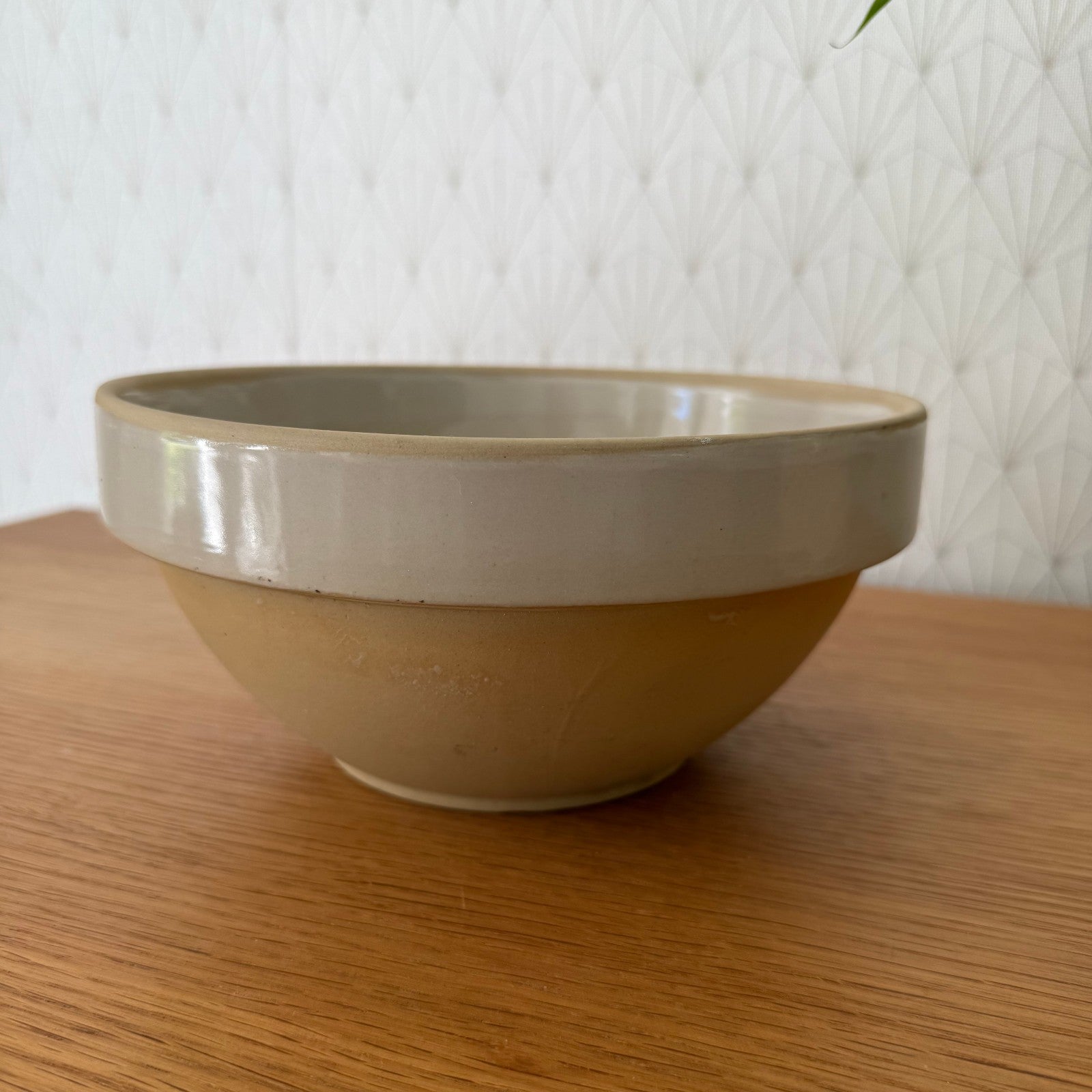 French Digoin Stoneware Bowl Vintage Mixing Salad Terrine 8 1/4" 0409253 Digoin