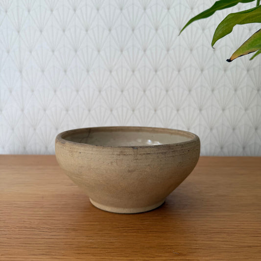 VINTAGE FRENCH STONEWARE SALAD MIXING BOWL TERRINE 6 3/4" 02112511