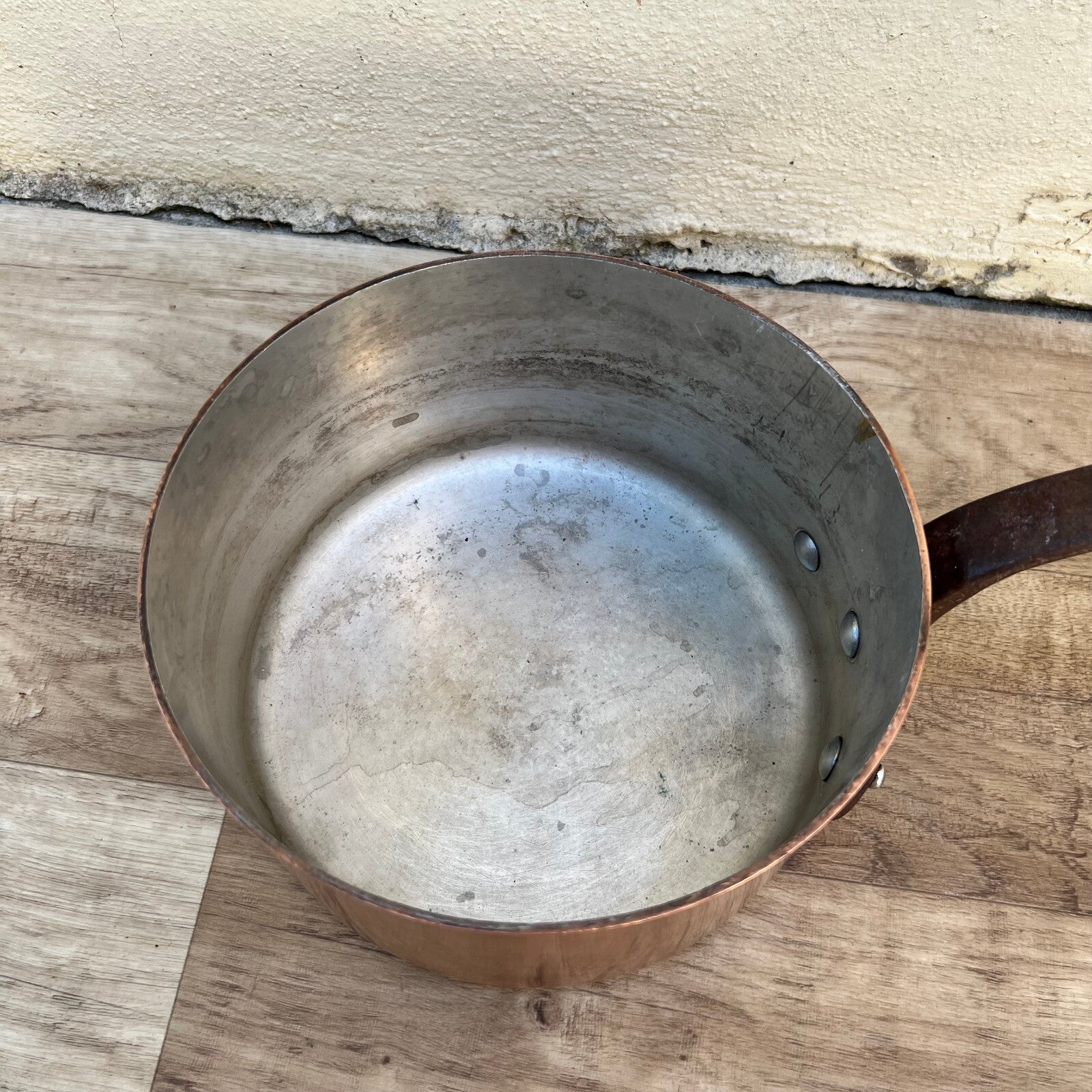 French Copper Saucepan Villedieu CVD Tinned Professional 8.25" 08082211 Unbranded