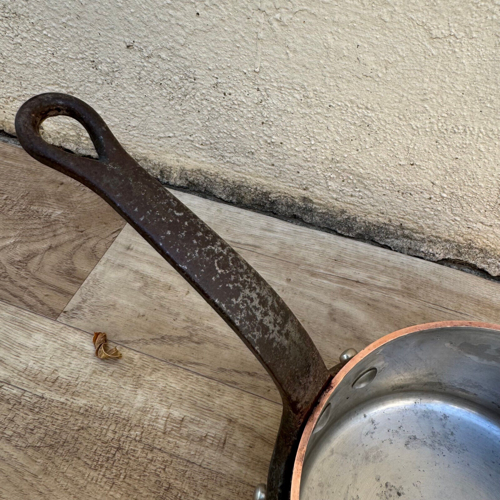 Vintage FRENCH Copper PAN TIN LINING chef 1.3kg 3mm 2107244 - Fleamarketfrance