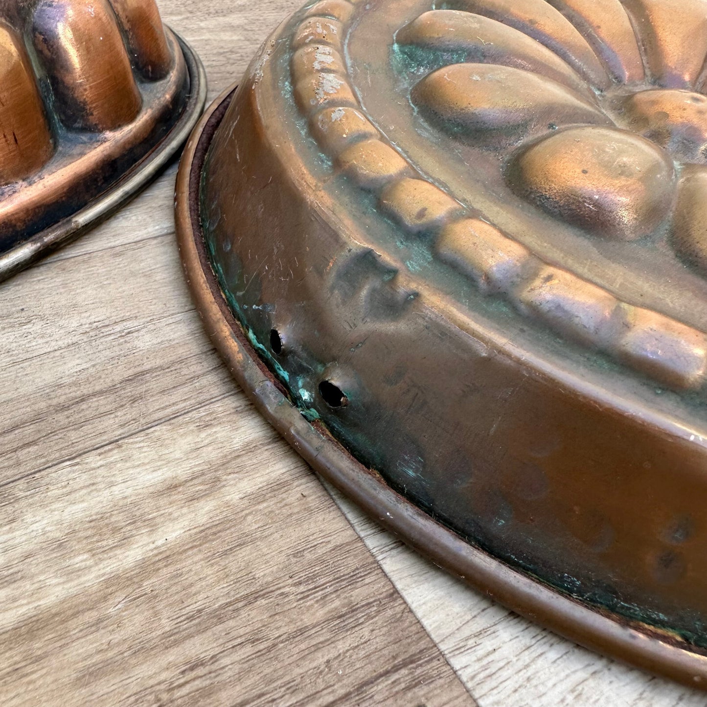 Vintage French Copper Molds Cake Jelly Aspic Baking Set of 2 24072312 Fleamarketfrance