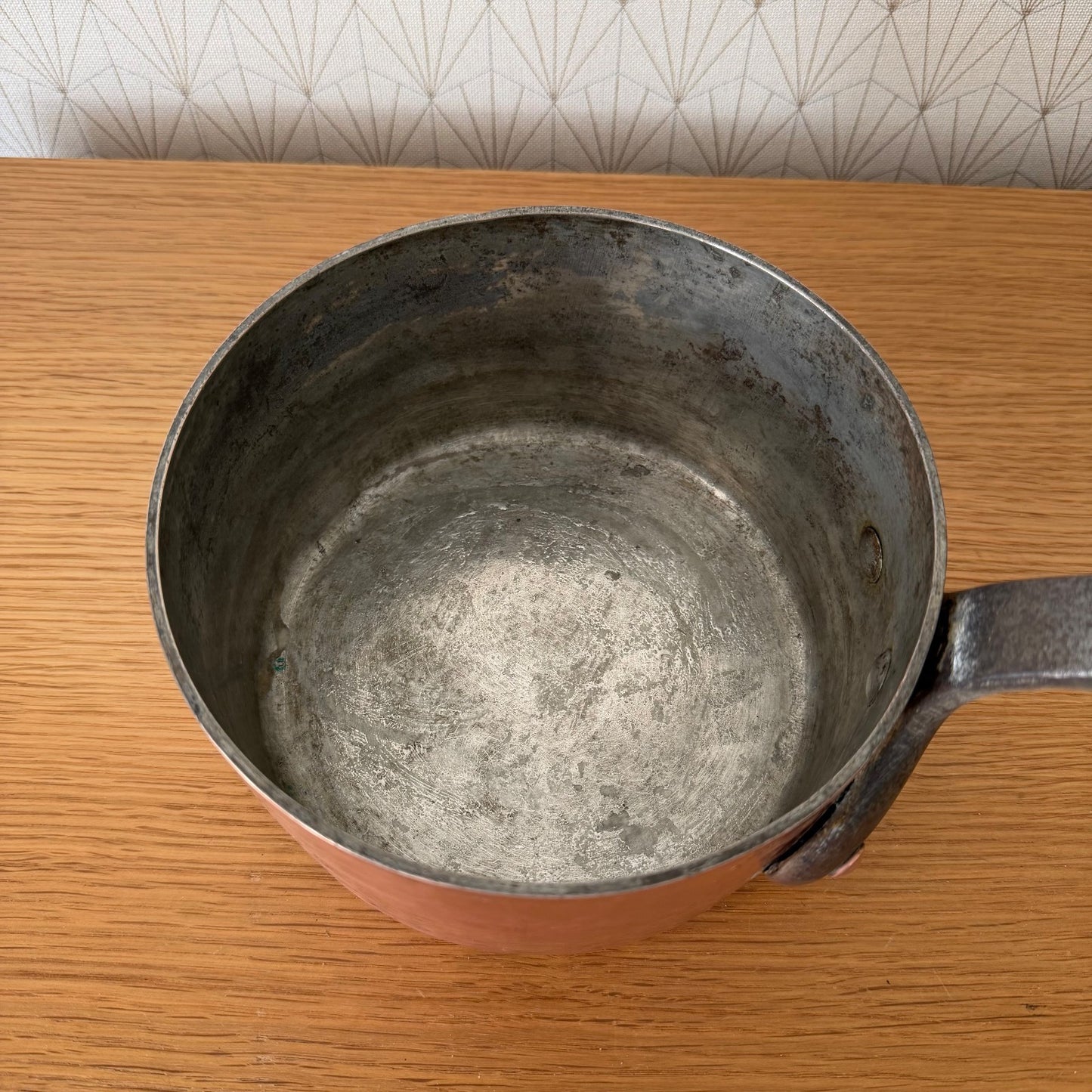 French Copper Saucepan E Dehillerin Paris Tin Lined Hammered 1606261 Unbranded