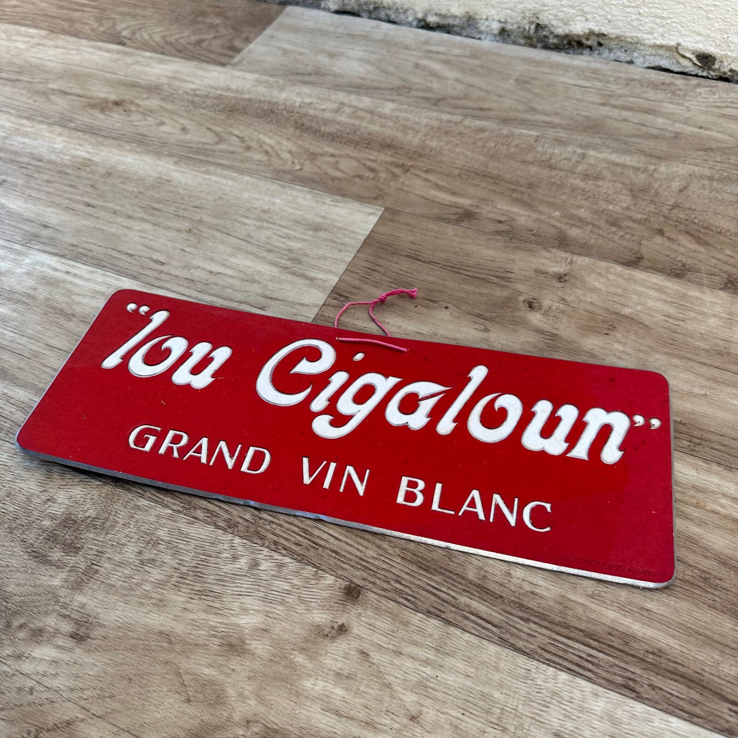 Vintage French Wine Advertising Sign Lou Cigaloun Provence 1950s 17092315 Fleamarketfrance