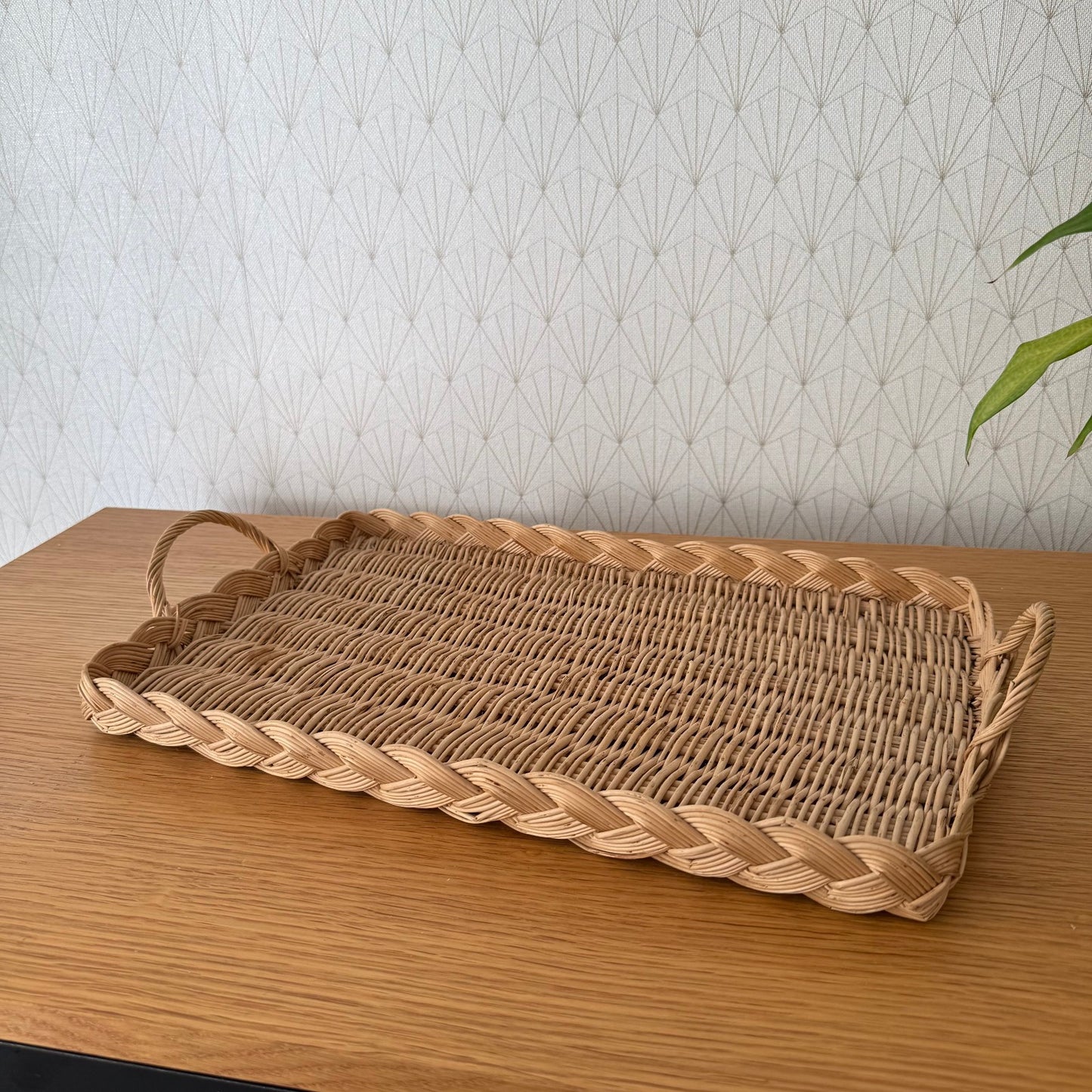French Wicker Tray Vintage Rattan Bakery Serving Basket Display 04072518 Fleamarketfrance