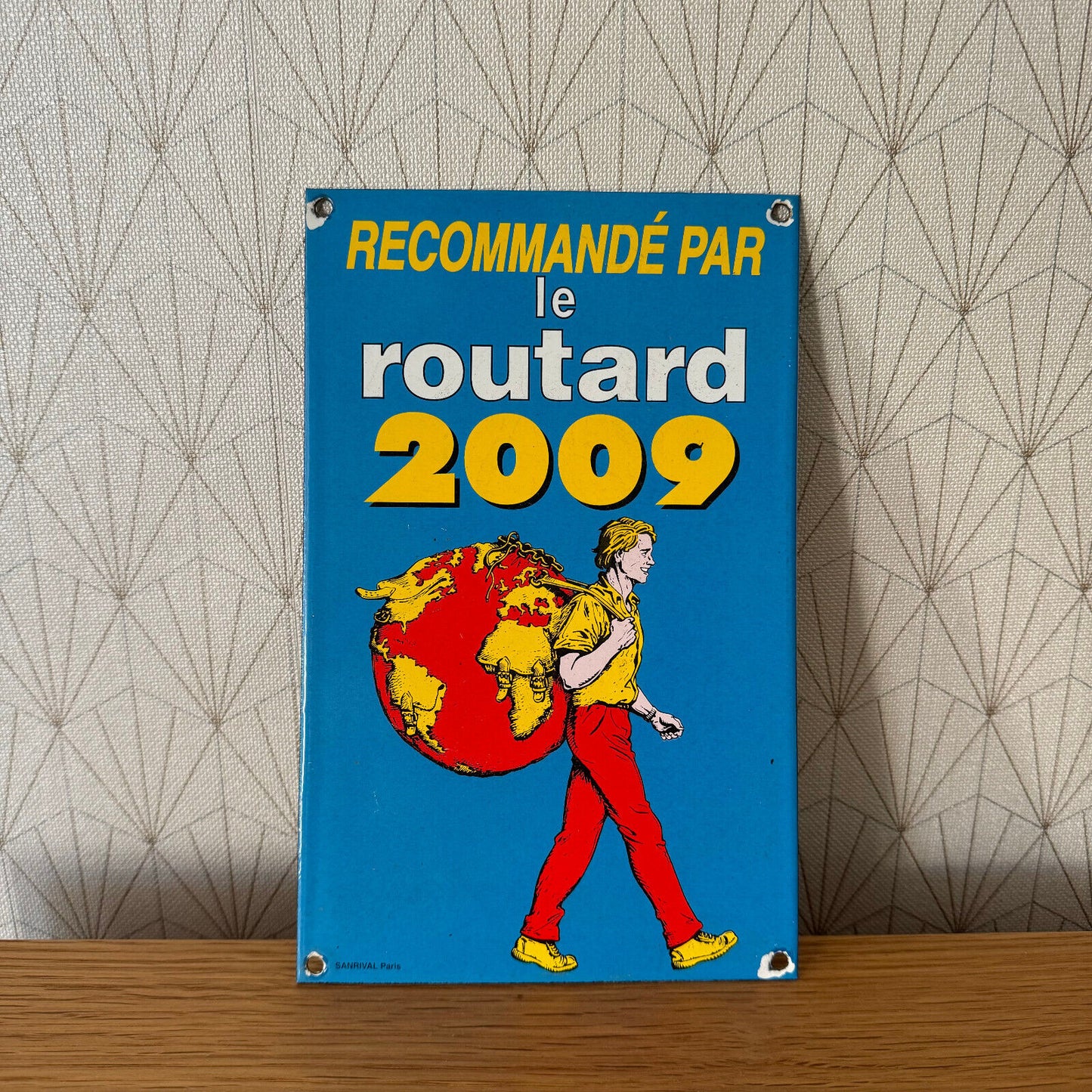 French enameled sign plaque SANRIVAL PARIS  guide du routard  2009 23032514