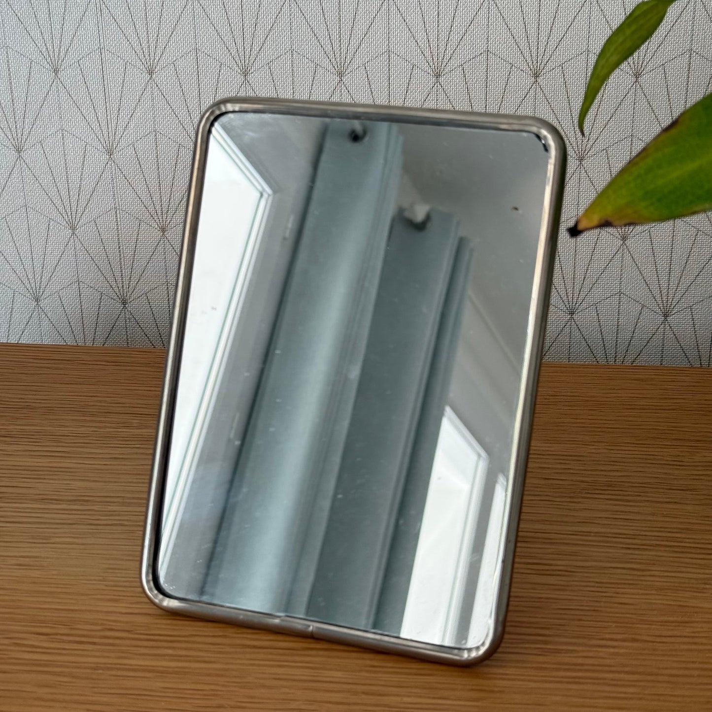 Vintage French metal bathroom STANDING MIRROR 0608258