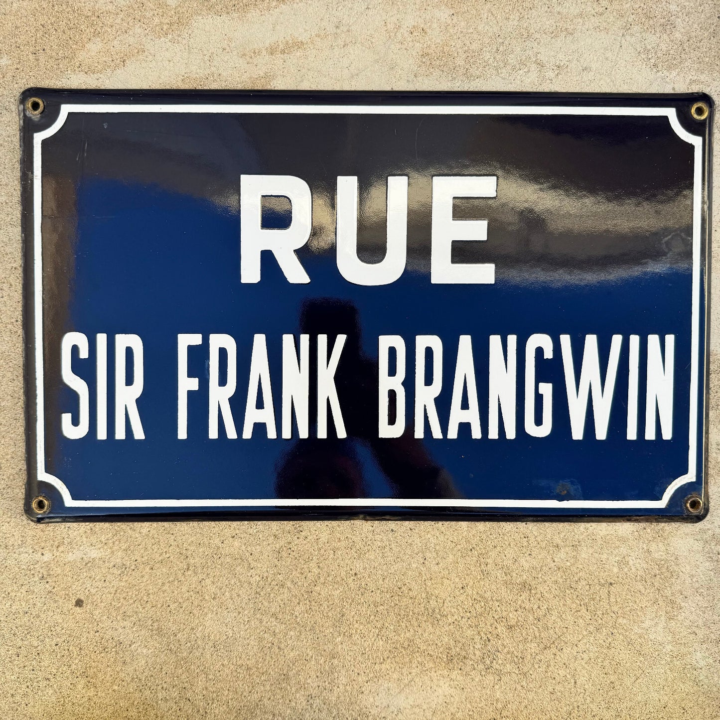 Vintage French Street Sign Enamel Rue Sir Frank Brangwyn Plaque 13042441 Fleamarketfrance