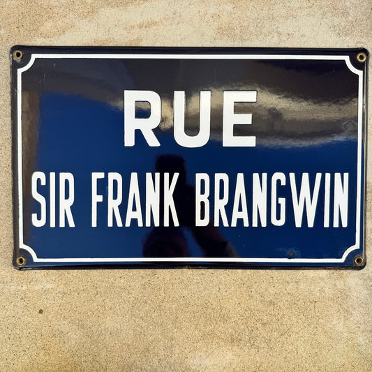 Vintage French Street Sign Enamel Rue Sir Frank Brangwyn Plaque 13042441 Fleamarketfrance