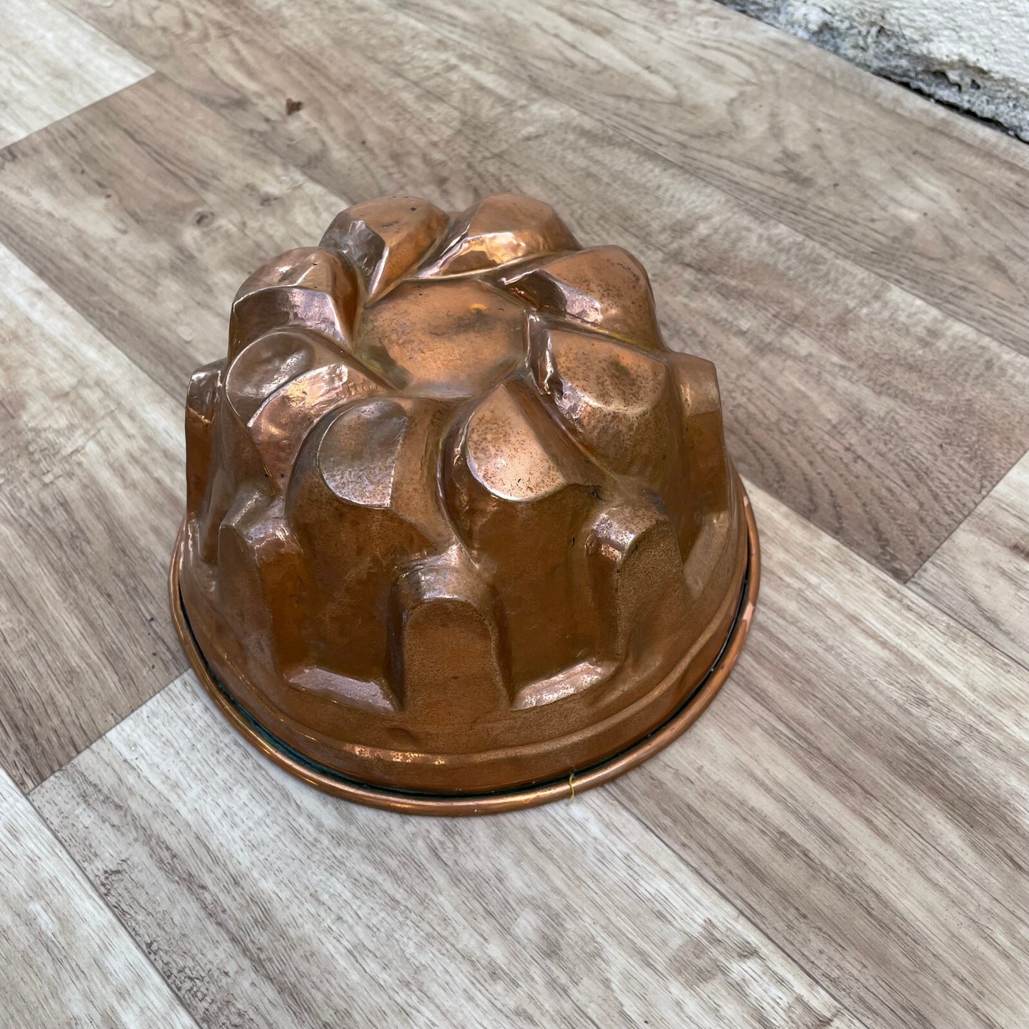 French Copper Bundt Cake Mold Vintage Jelly Pan 20cm 8" Fluted 16092410 Fleamarketfrance