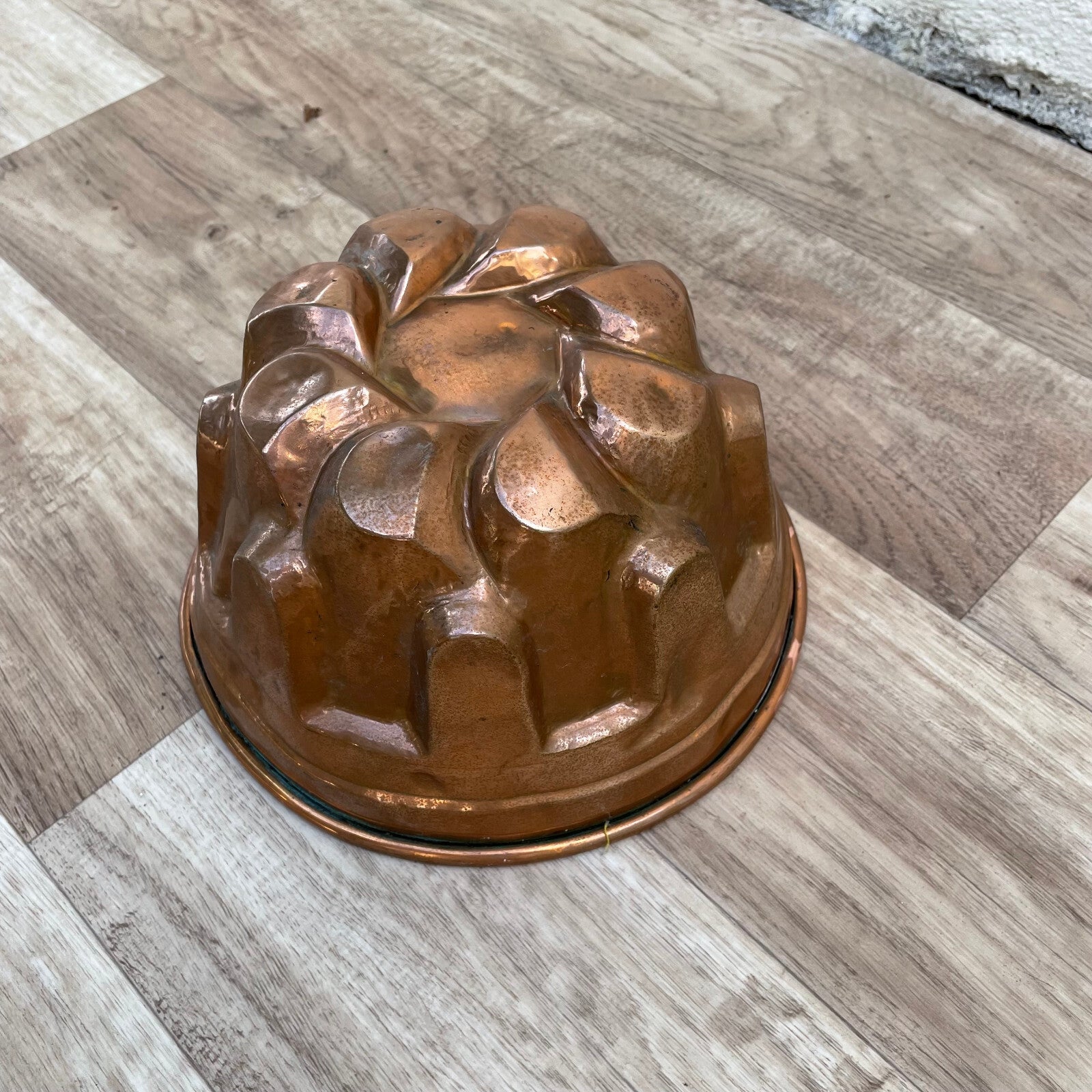 French Copper Bundt Cake Mold Vintage Jelly Pan 20cm 8" Fluted 16092410 Fleamarketfrance