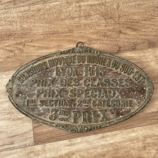 French Agricultural Prize Plaque 1913 Lyon Livestock Competition Award 11032513 Fleamarketfrance