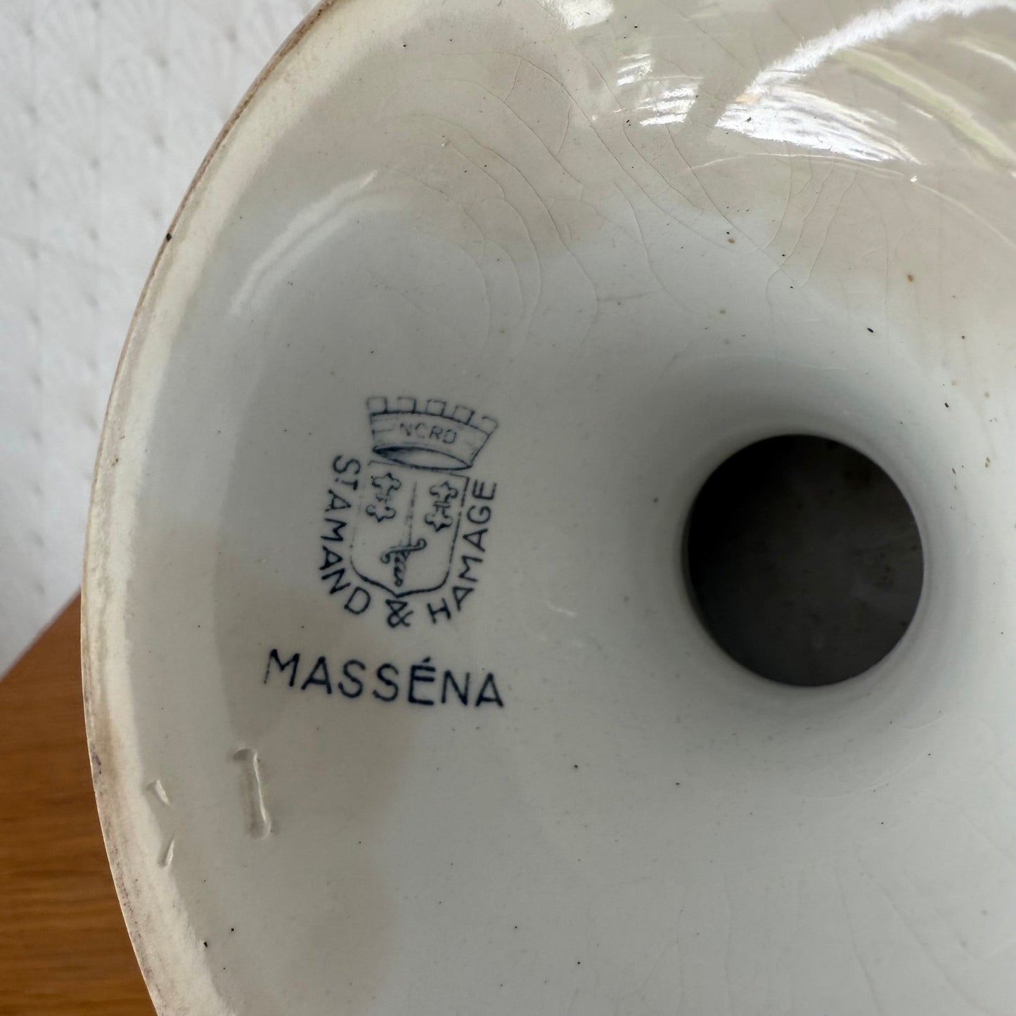 French fruits bowl compotier MASSENA St AMAND pedestal 0309259