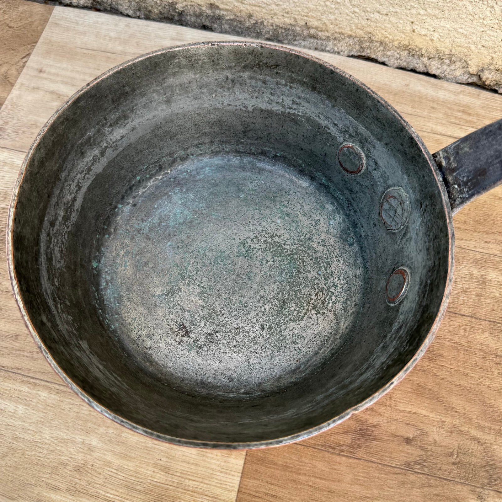 Antique French Copper Pan Tin Lined Windsor Style 19cm Restoration 2107242 Unbranded