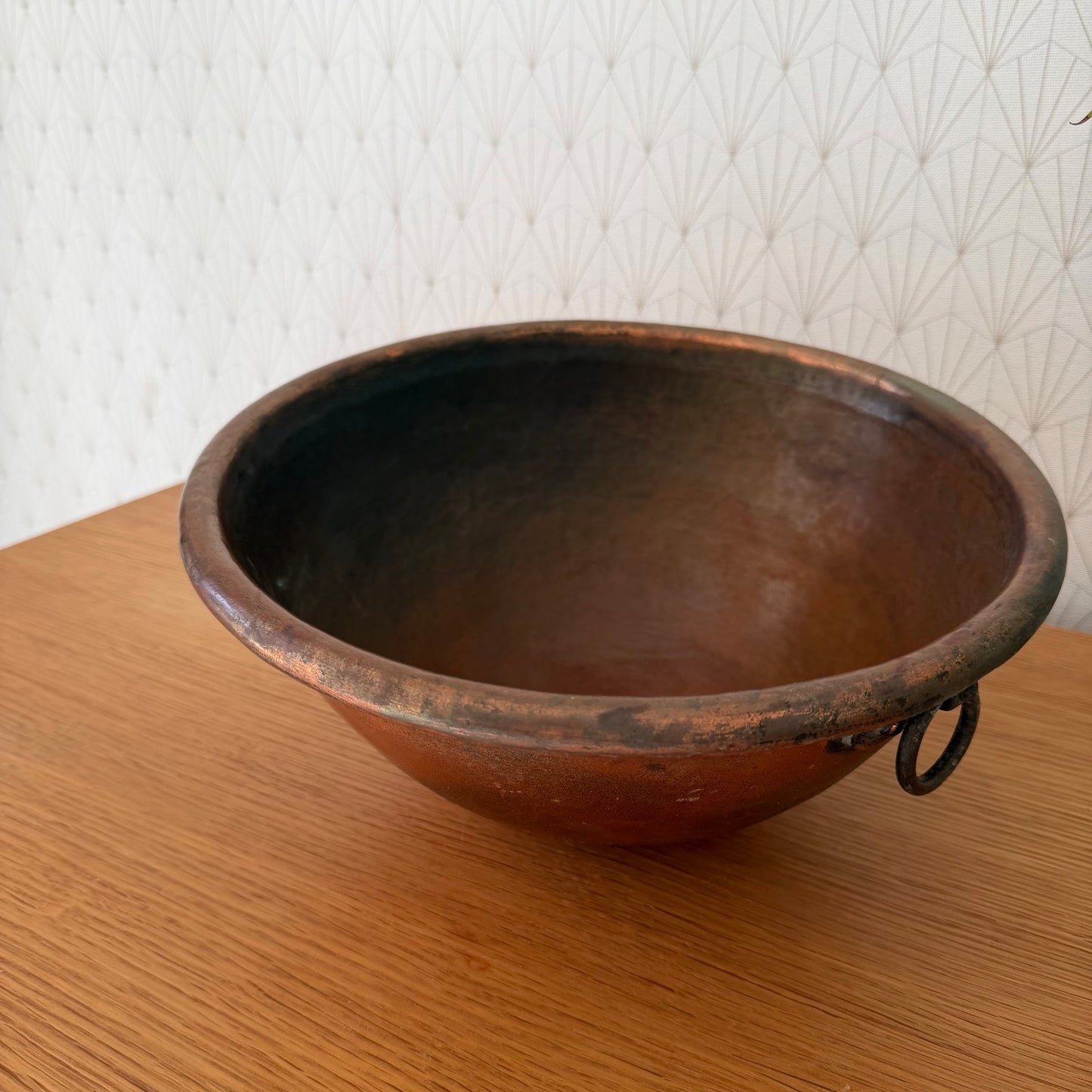 French Copper Bowl Antique Mixing Cul de Poule Kitchen Cookware 1302268 Antique