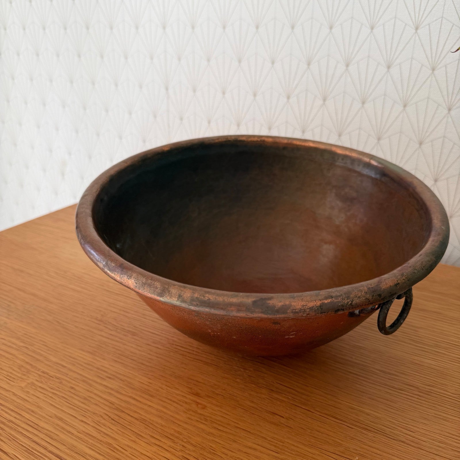 French Copper Bowl Antique Mixing Cul de Poule Kitchen Cookware 1302268 Antique