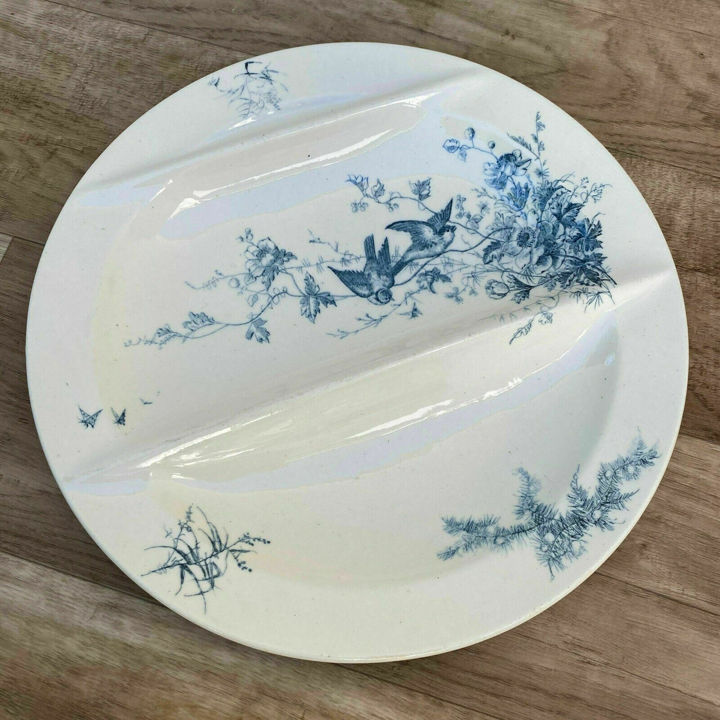 VINTAGE FRENCH ASPARAGUS PLATE LONGWY 3110211 - Fleamarketfrance