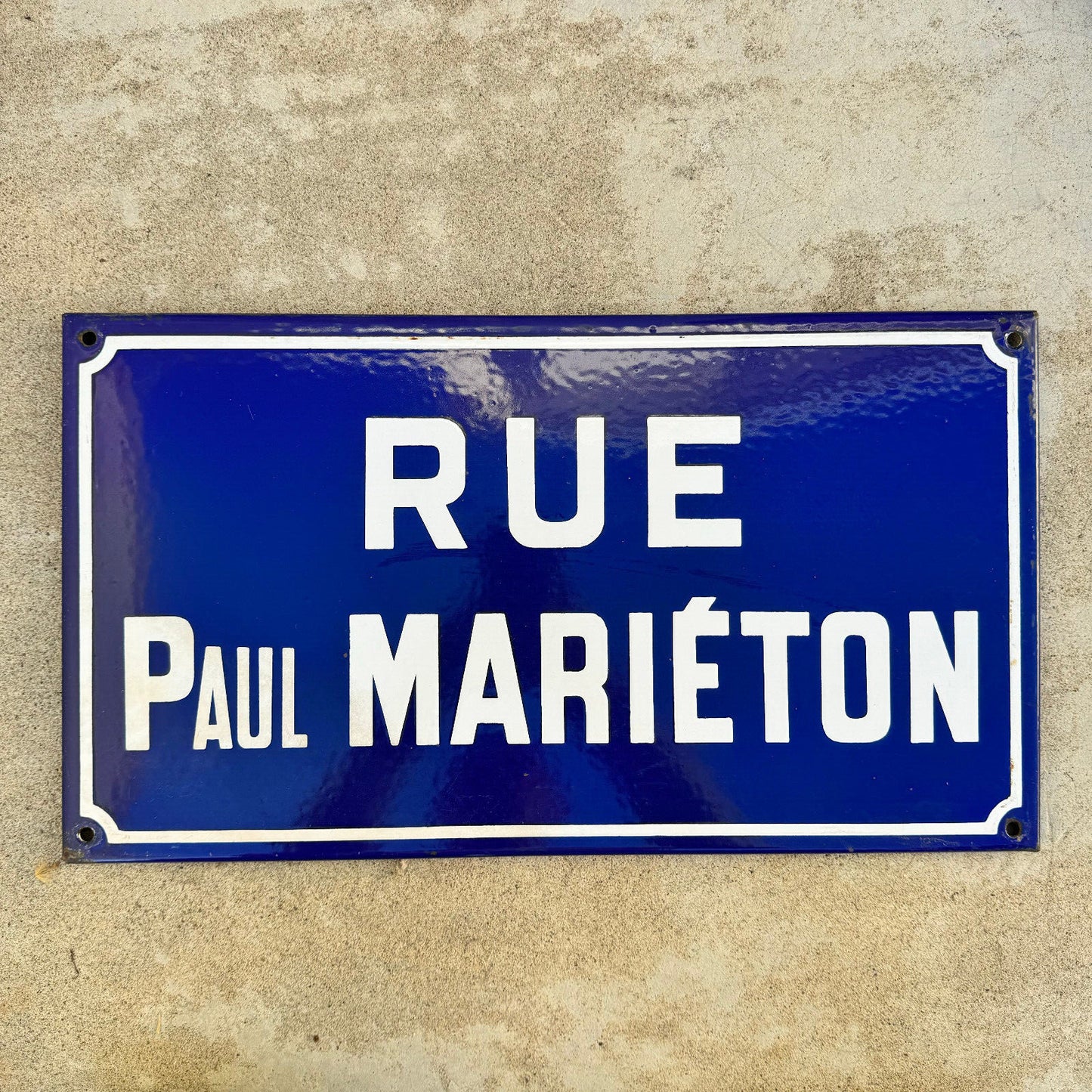 Vintage French Street Sign Rue Paul Marieton Enamel Blue Plaque 23042451 Fleamarketfrance