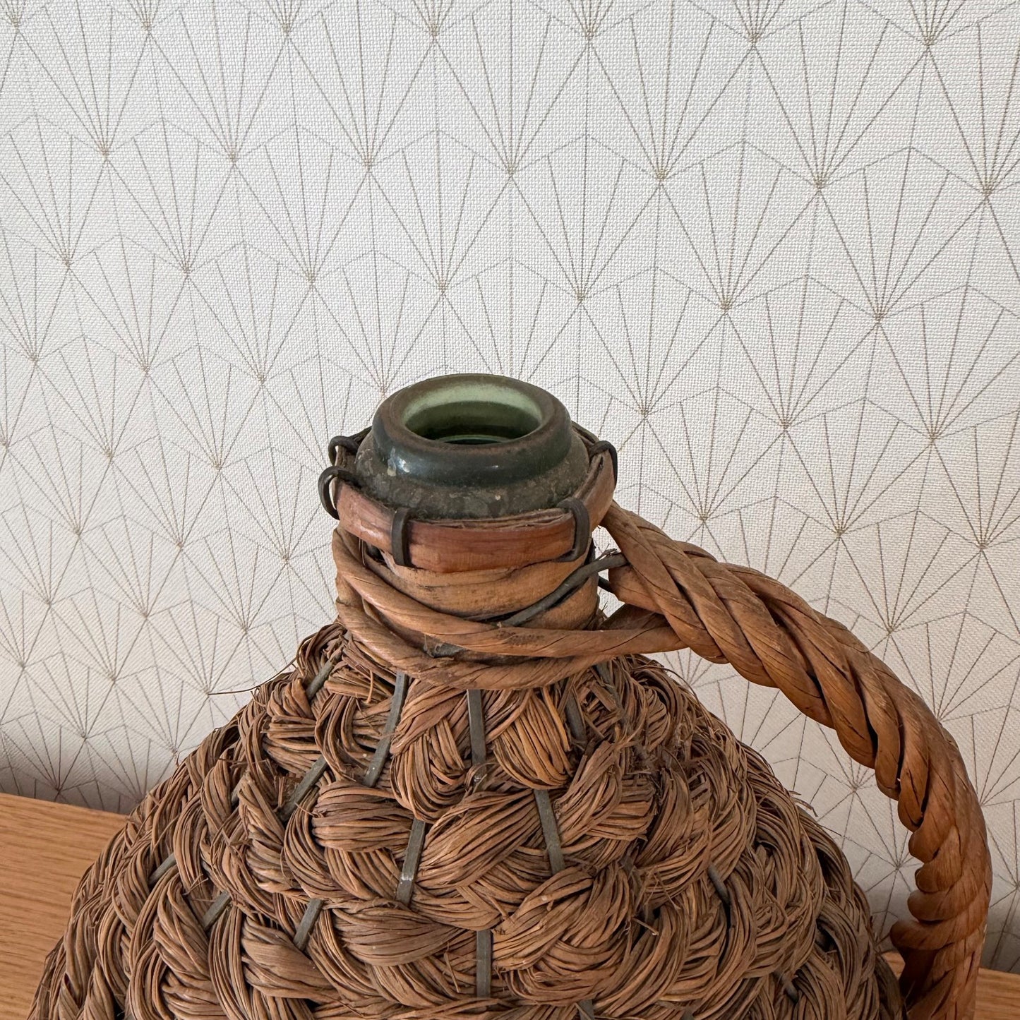 French Dame Jeanne Demijohn Rattan Wicker Basket Carboy Bonbonne 0409268