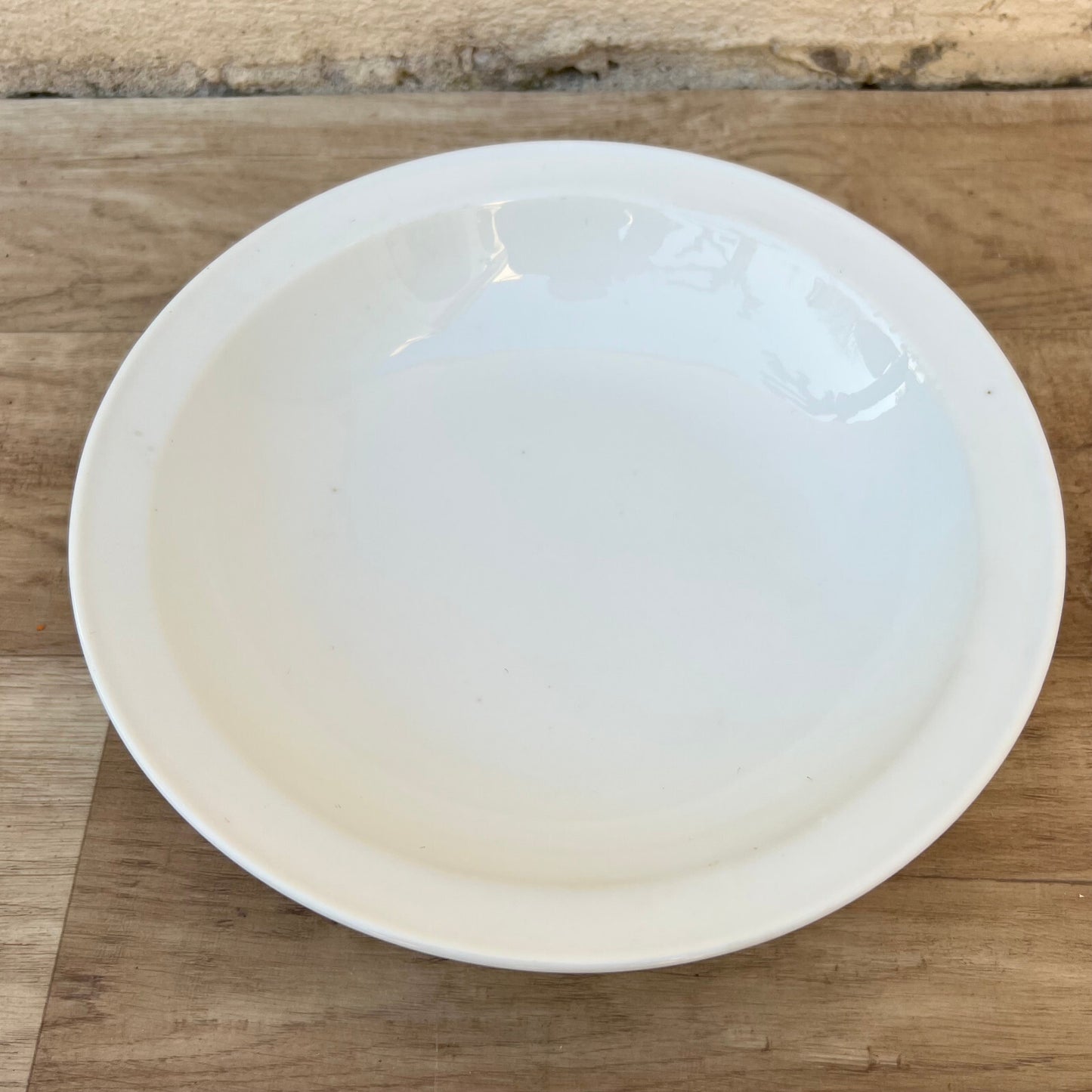 French Ironstone Bowl White Farmhouse Vintage Fruit Serving 10" 26092210 Unmarked