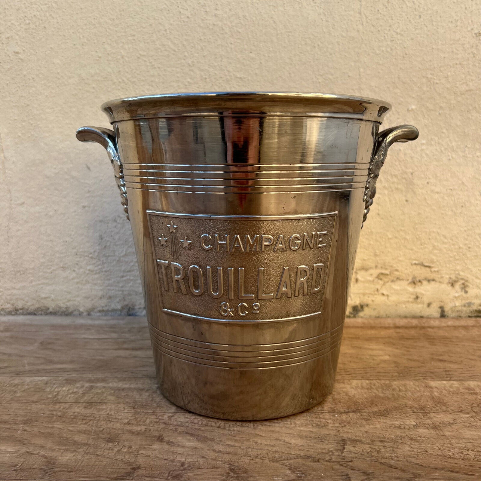 Vintage French Champagne Silverplate Ice Bucket Cooler Trouillard 0903258 - Fleamarketfrance